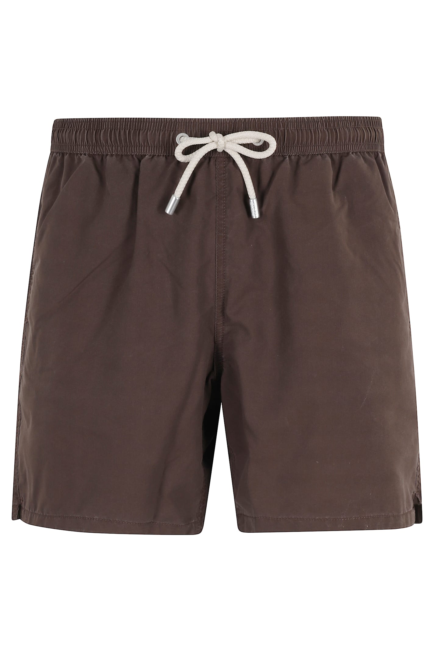 Mc2 Saint Barth Swim Short Garment Dyed In Brown