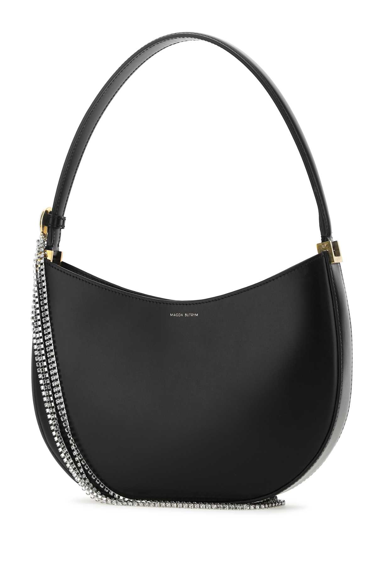 Shop Magda Butrym Black Leather Medium Vesna Handbag