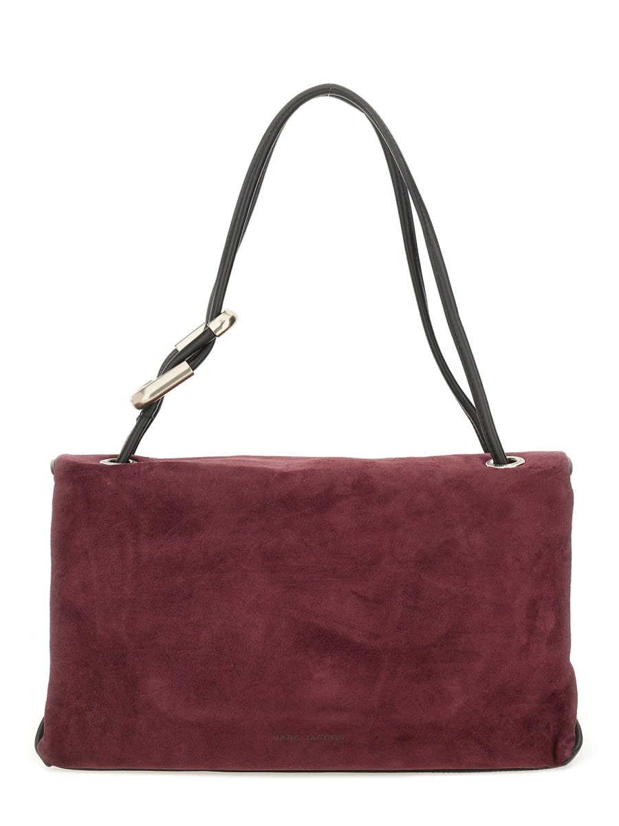 Marc Jacobs Rectangular Suede Shoulder Bag With Adjustable Strap In Red