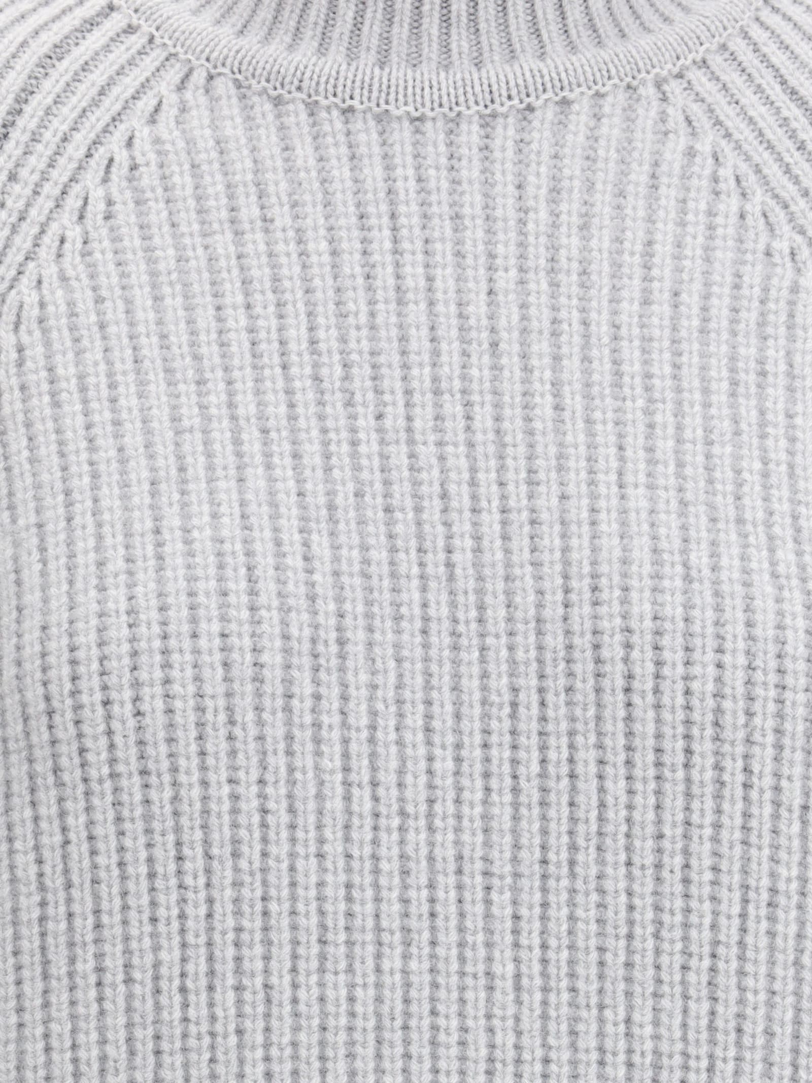 Balmain Women Ribbed Knit Pullover In Gray