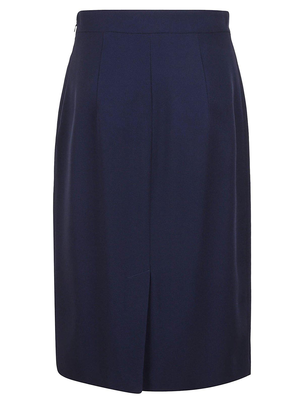 Alberta Ferretti Side-zip Skirt In Blu