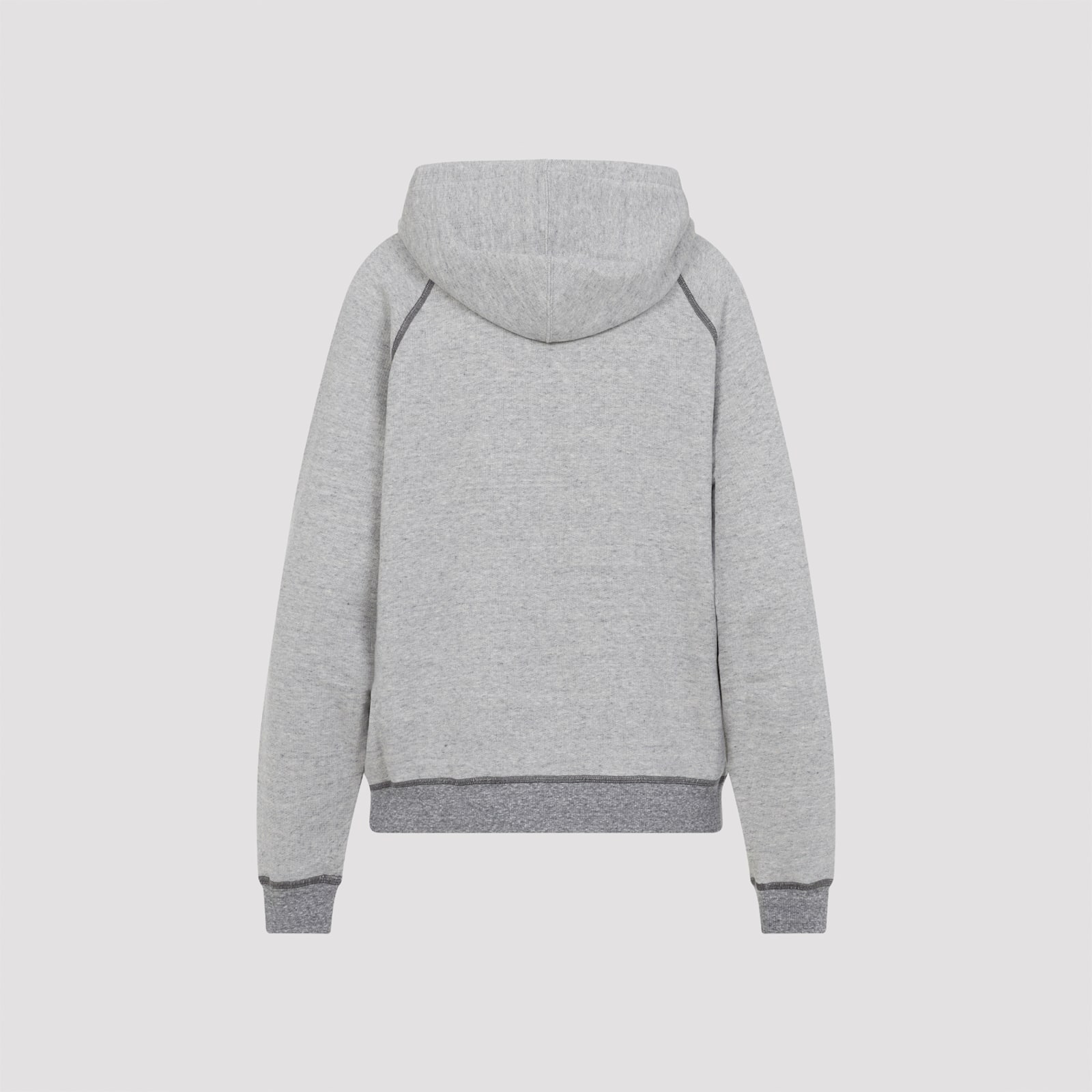 Chloé Cotton Blend Sweatshirt With Drawstring Hood And Logo In Gray