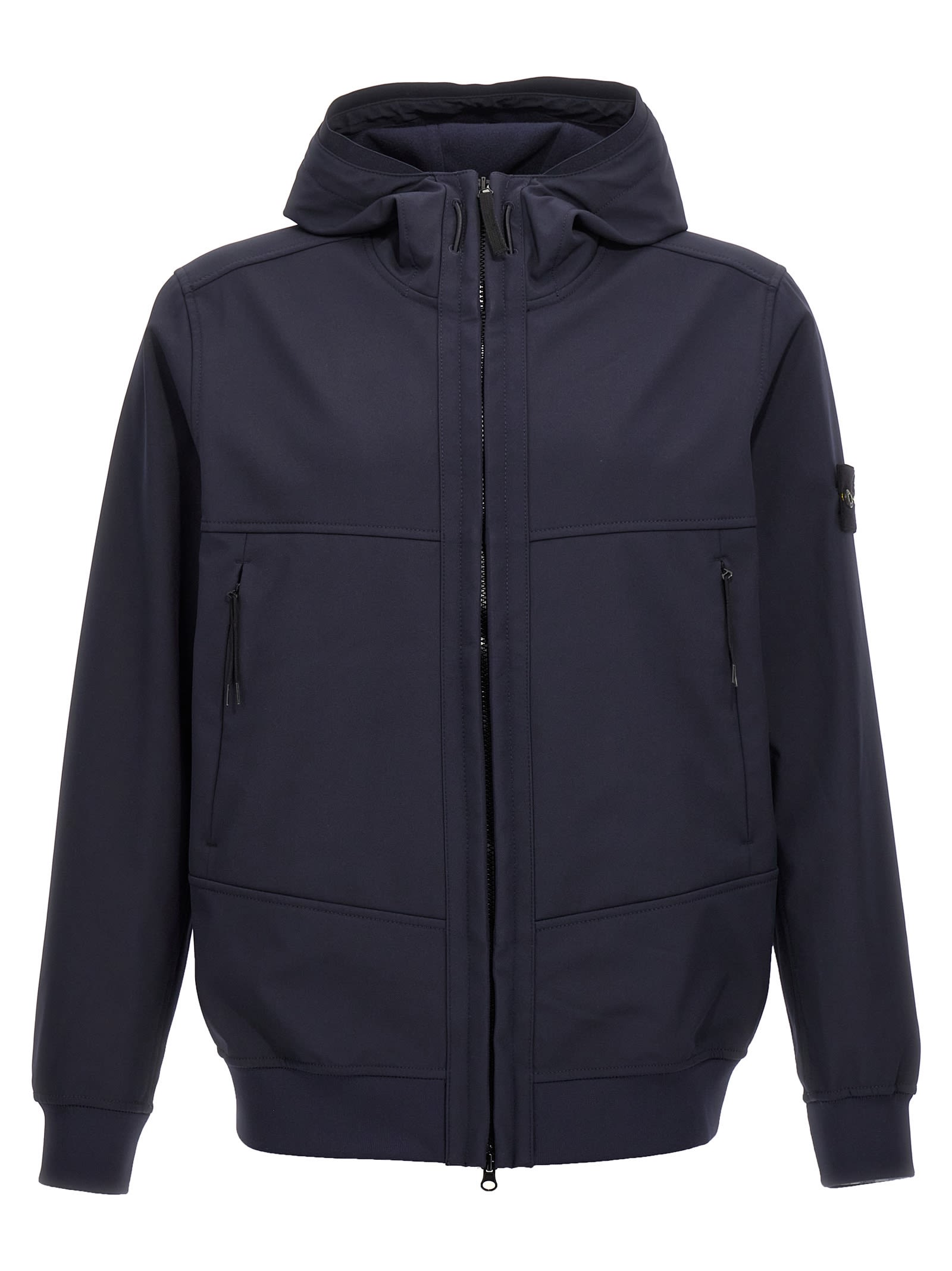 Shop Stone Island Soft Shell-r E.dye Technology Jacket In Blue