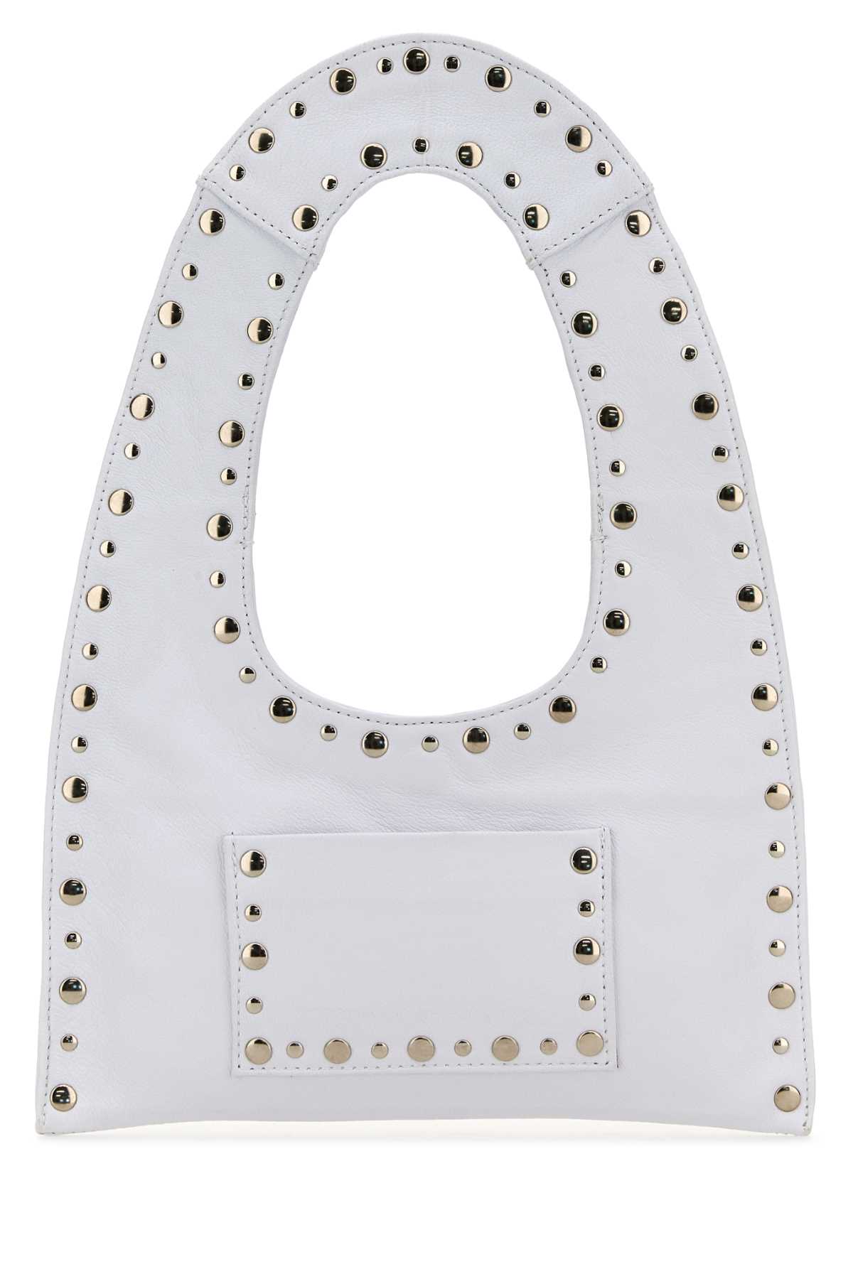 White Leather Mini Franca Handbag