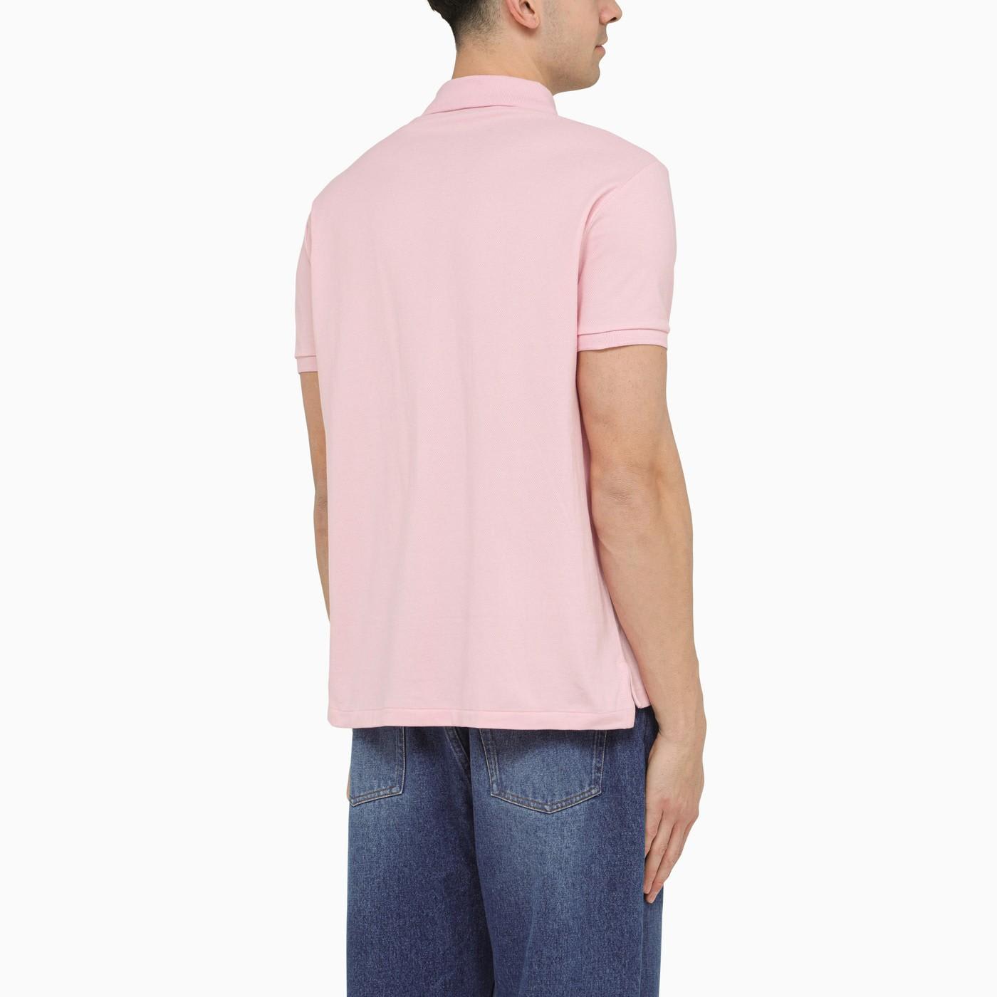 Shop Ralph Lauren Pink Pique Polo Shirt With Logo