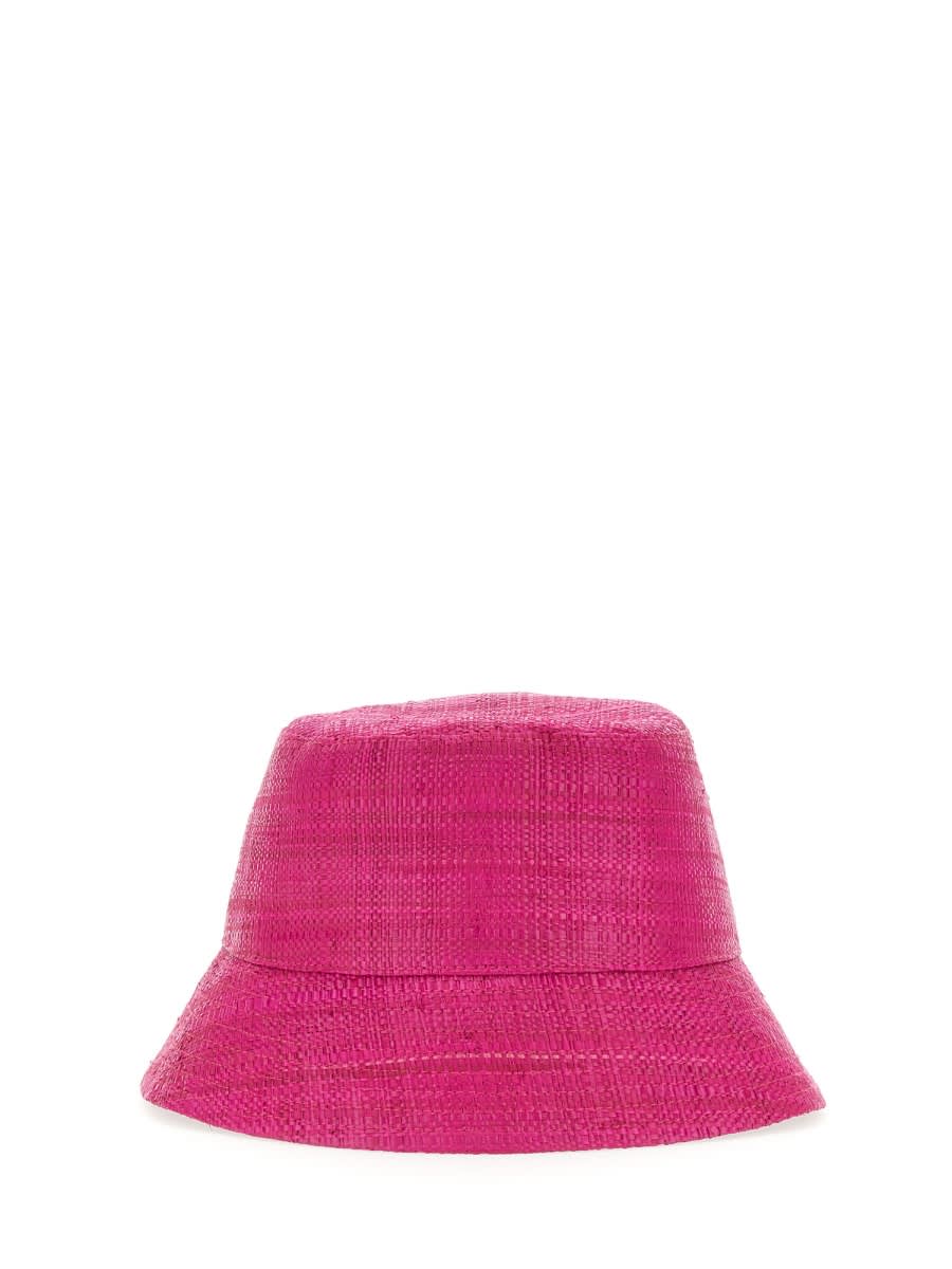 Ruslan Baginskiy Logo Embroidered Straw Bucket Hat In Pink