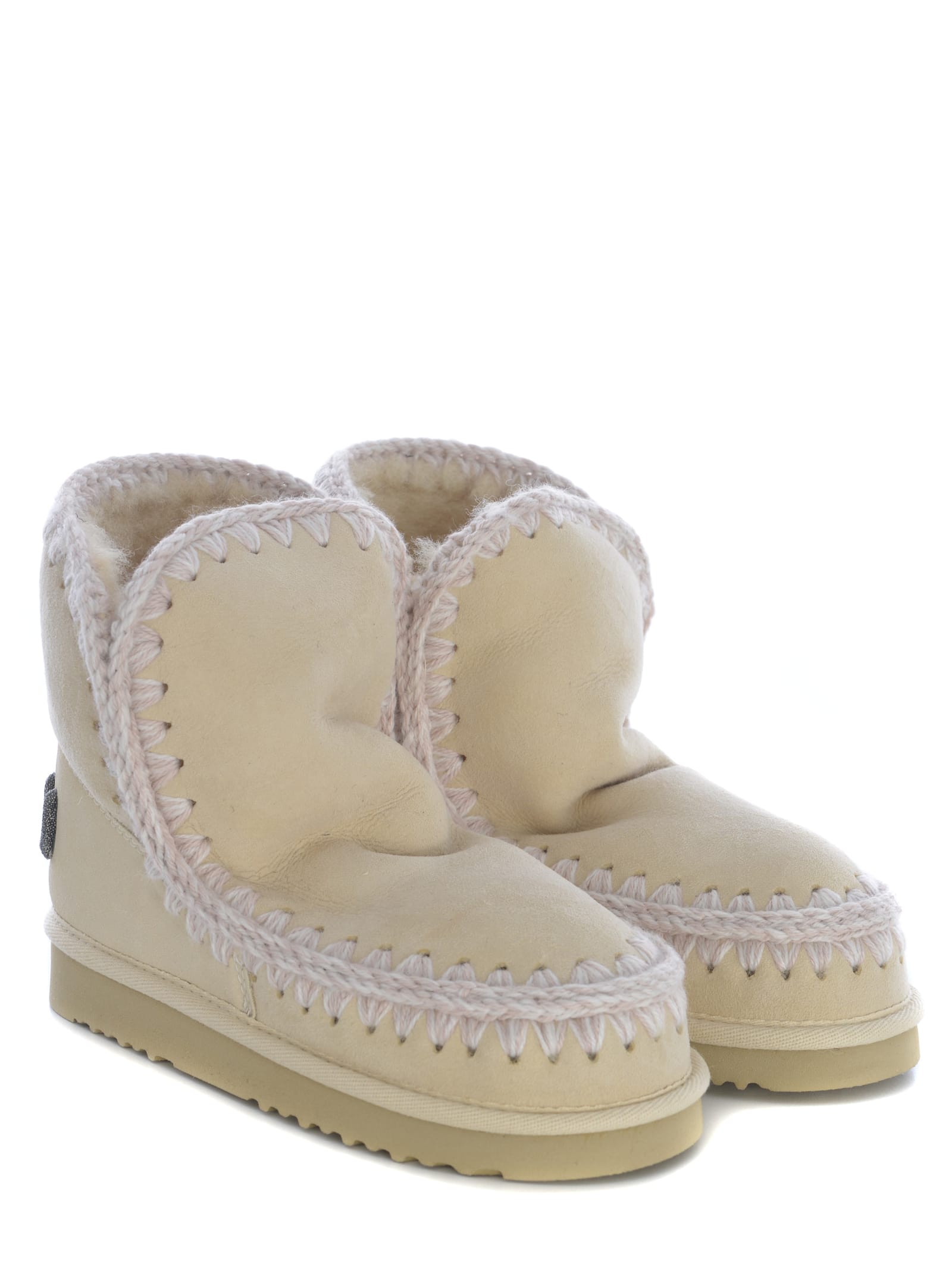 Shop Mou Boots  Eskimo18 Glitter Made Of Suede In Yellow