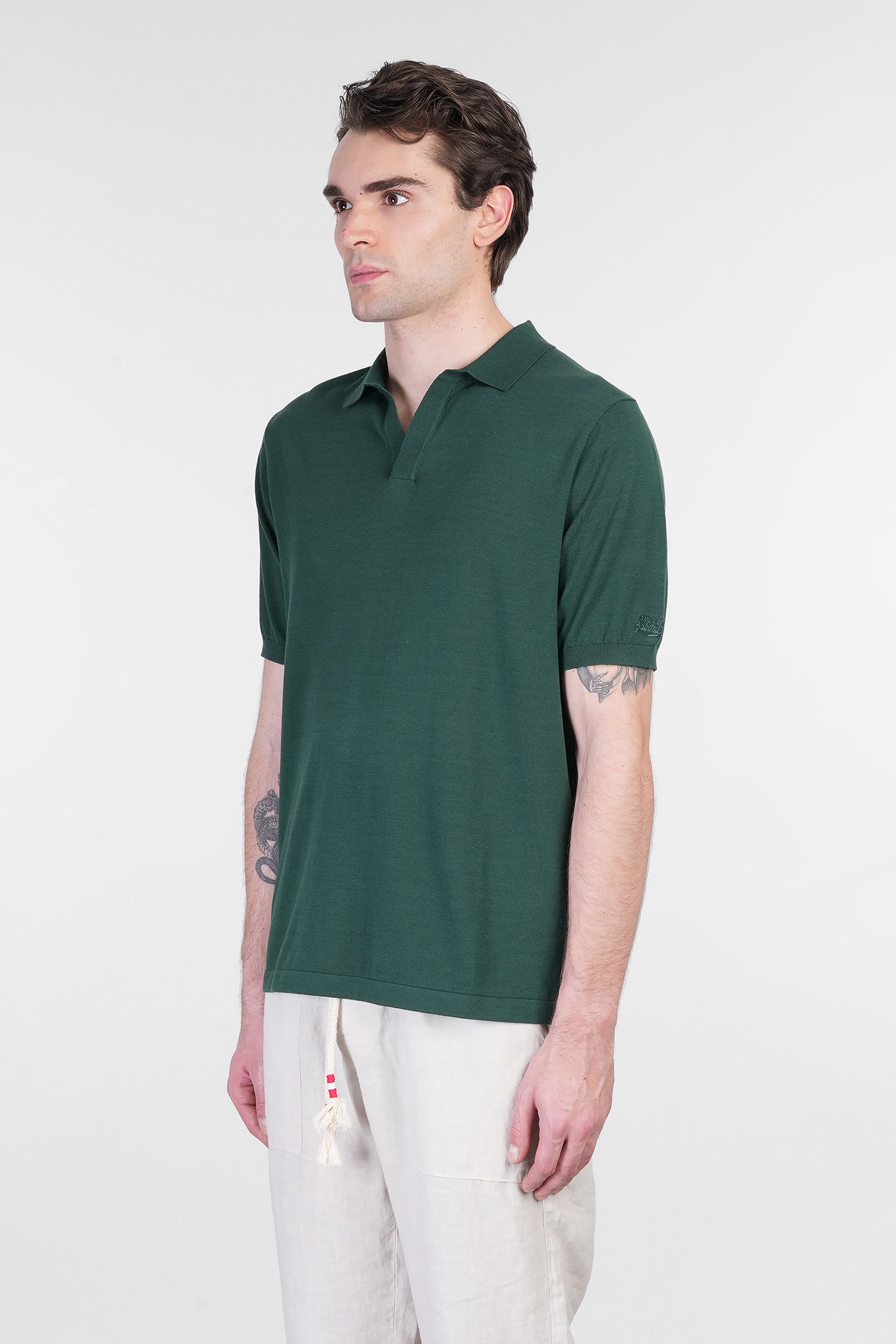 Mc2 Saint Barth Solan Polo In Green Cotton In Green