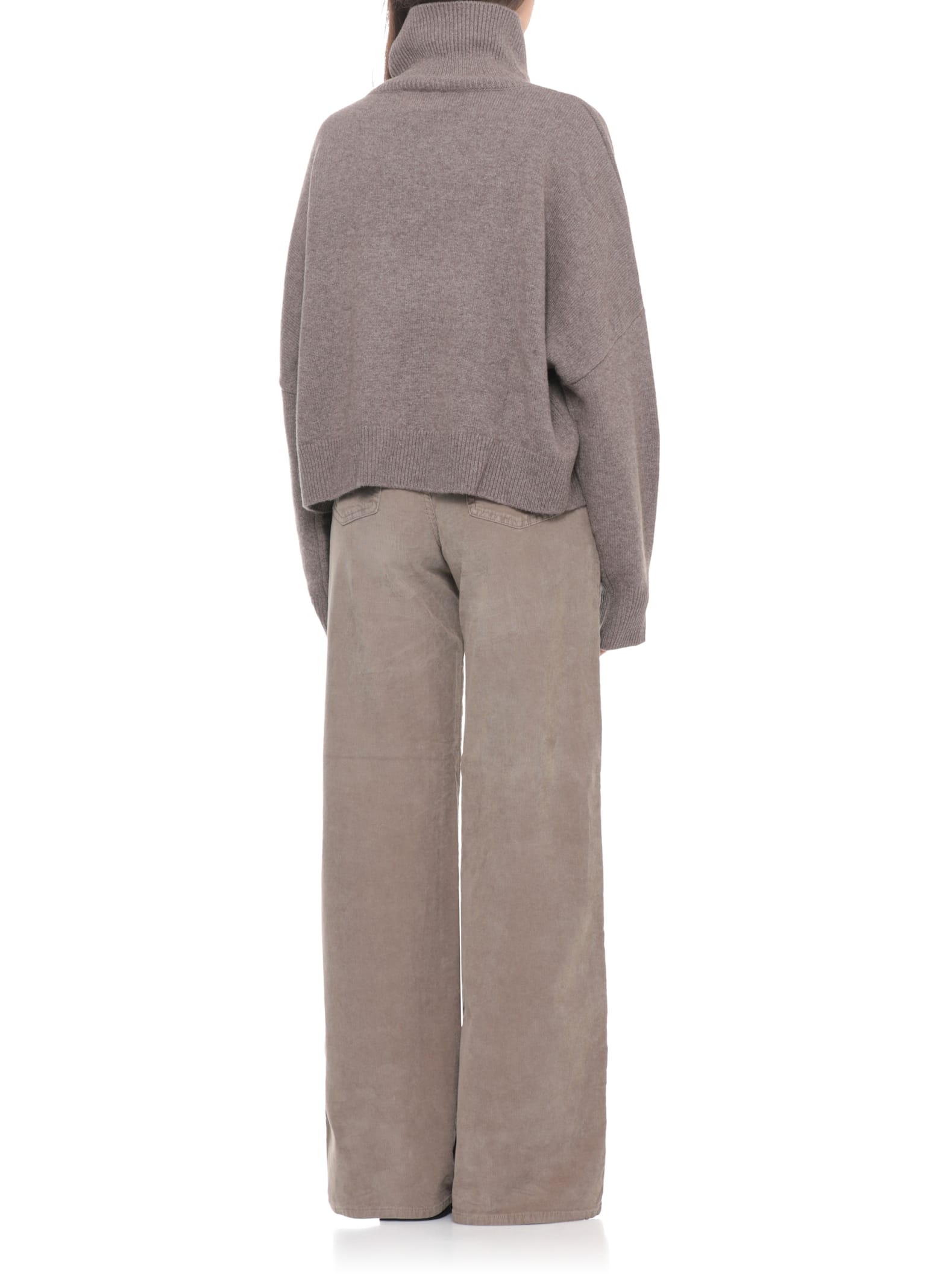 Loulou Studio Luke Stand Collar Wool Sweater In Brown