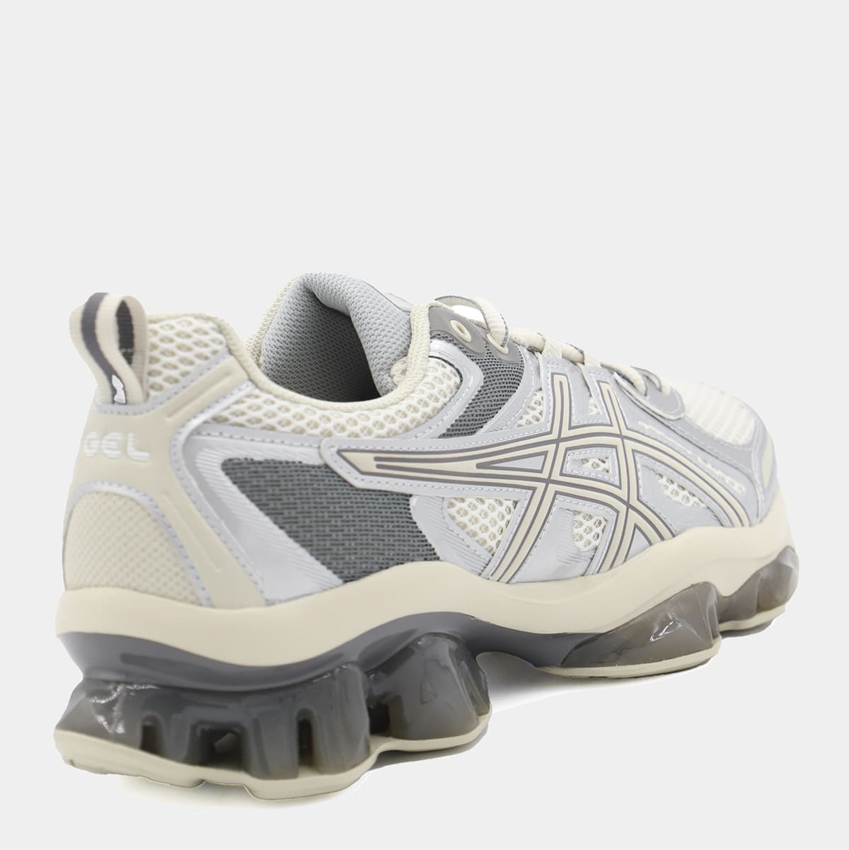 Shop Asics White And Grey Gel Quantum Kinetic Sneakers In White/light Dust