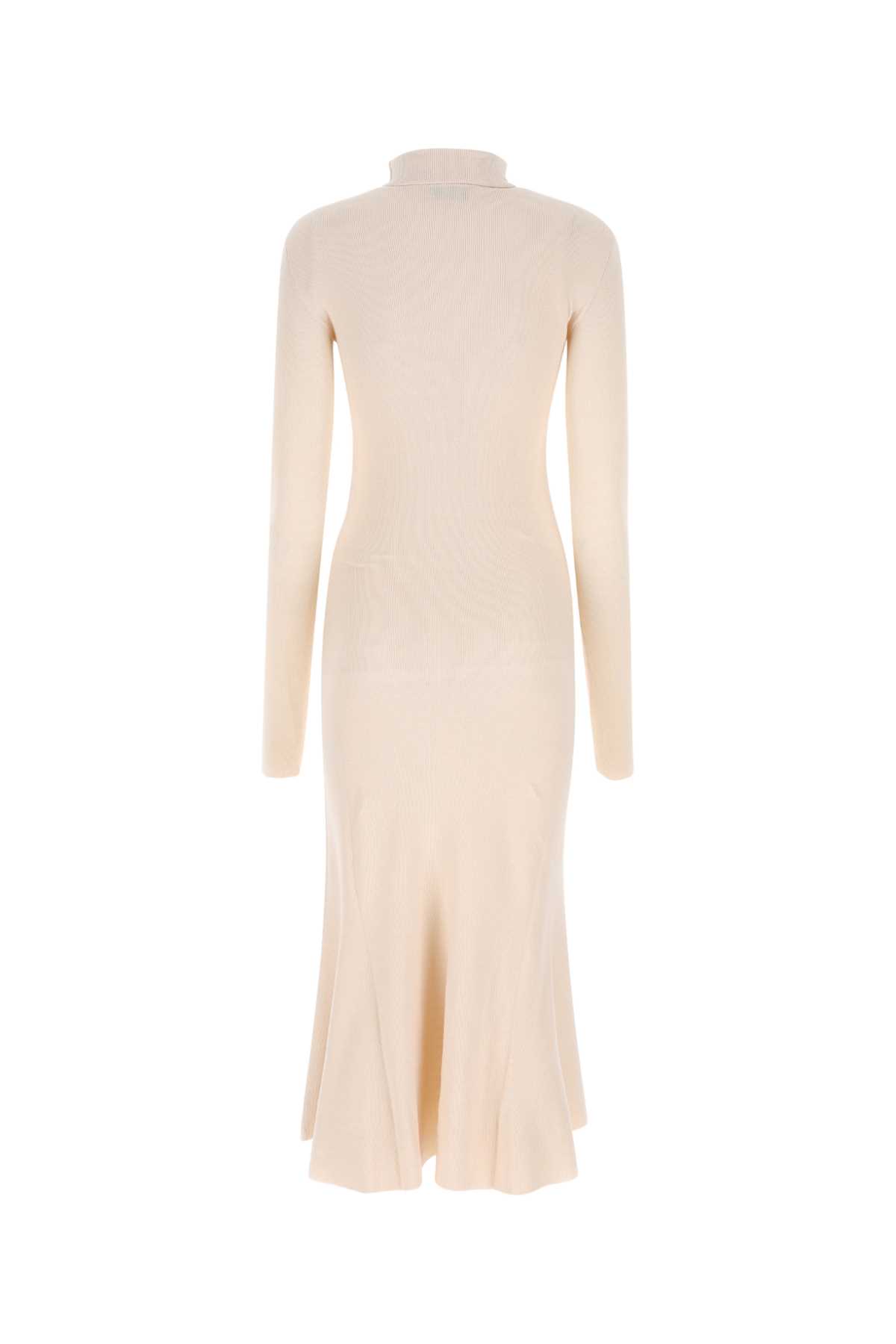 Shop Balenciaga Sand Silk Blend Dress In 9501