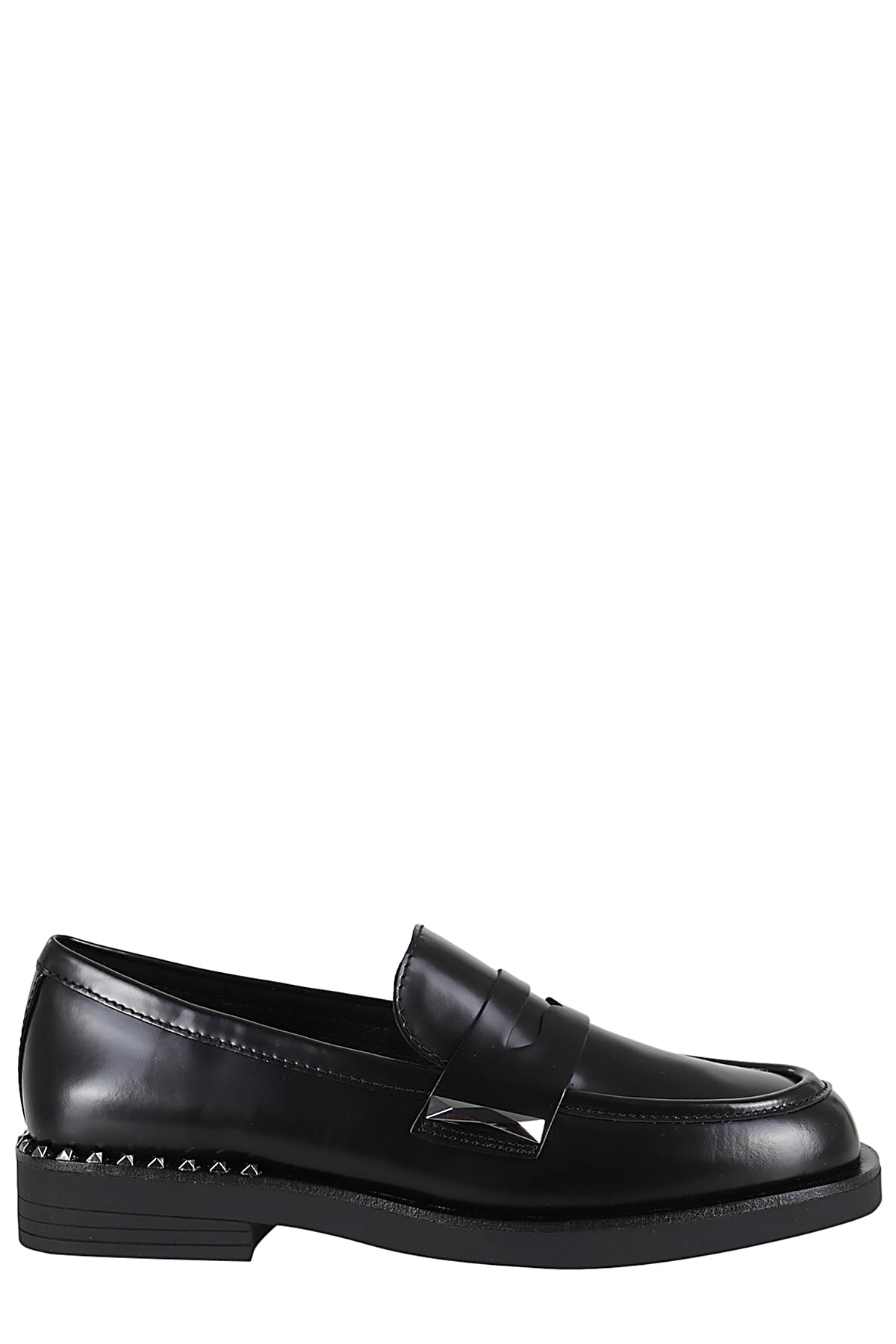 Ash Whisper Leather Loafers In Black