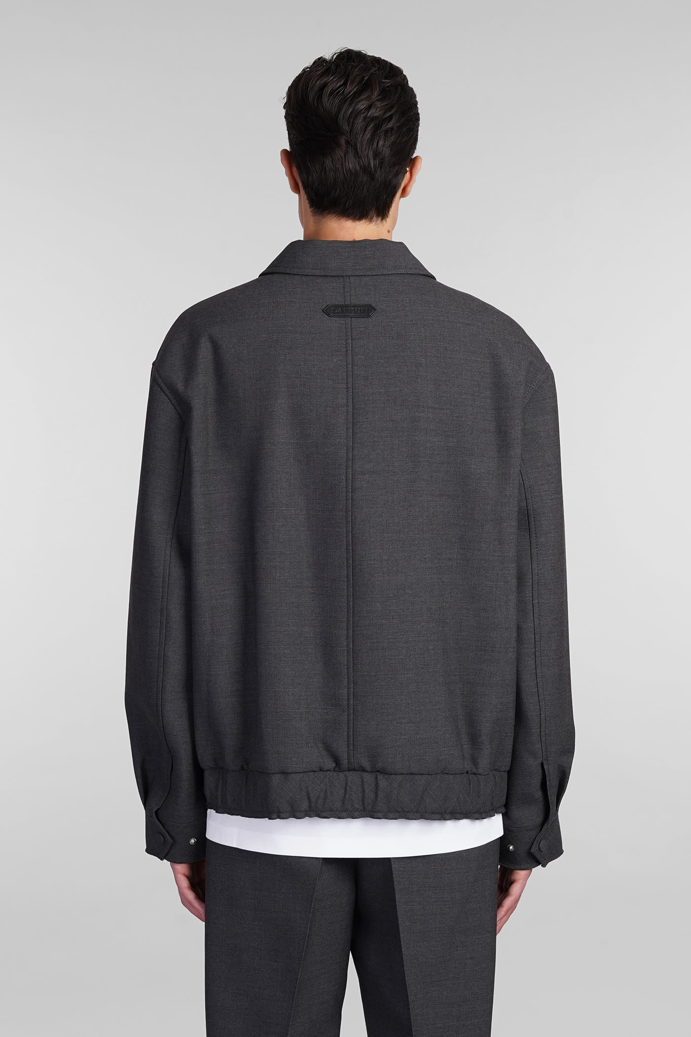 Shop Lanvin Casual Jacket In Grey Wool