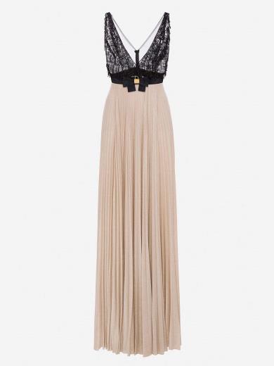 Elisabetta Franchi Red Carpet Dress With Embroidered Bodice