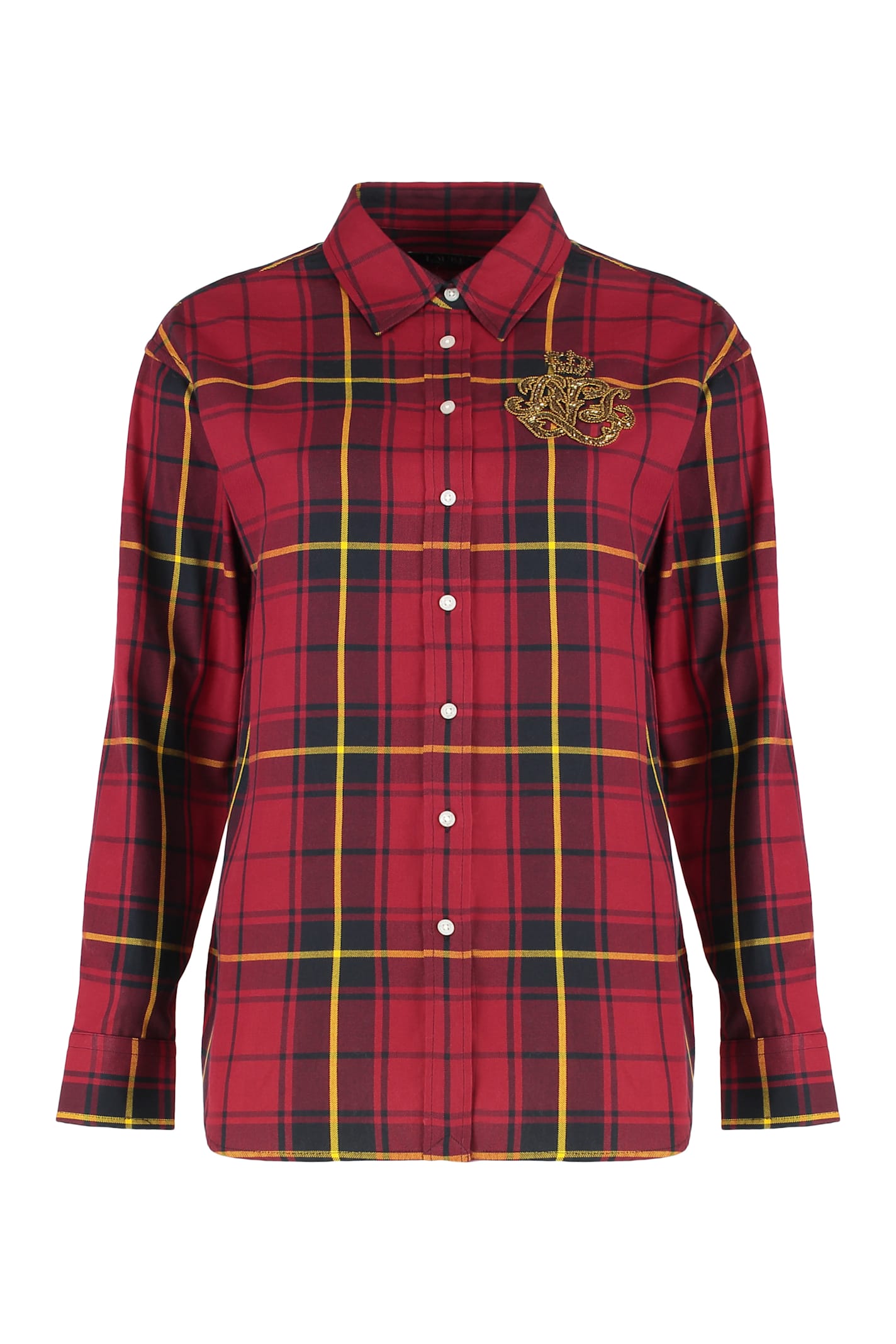 Ralph Lauren Checked Cotton Twill Shirt In Red