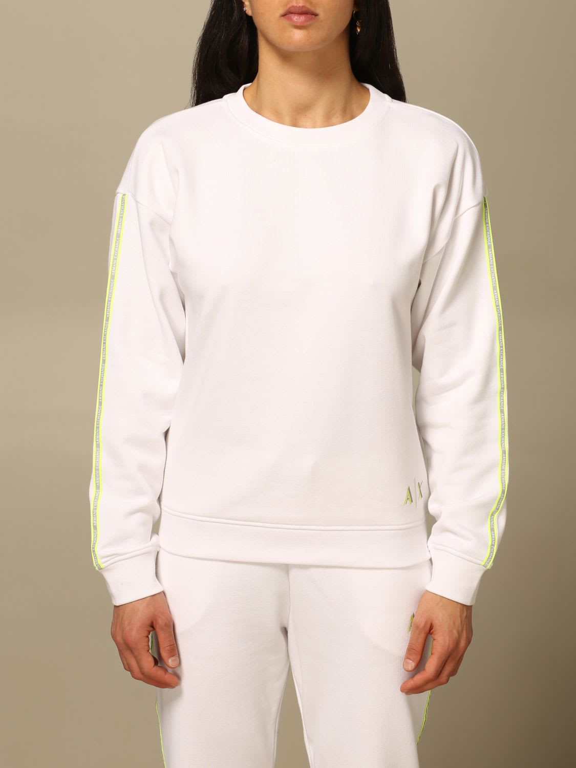 Armani Collezioni Armani Exchange Sweatshirt Armani Exchange Crewneck Sweatshirt With Logo In White
