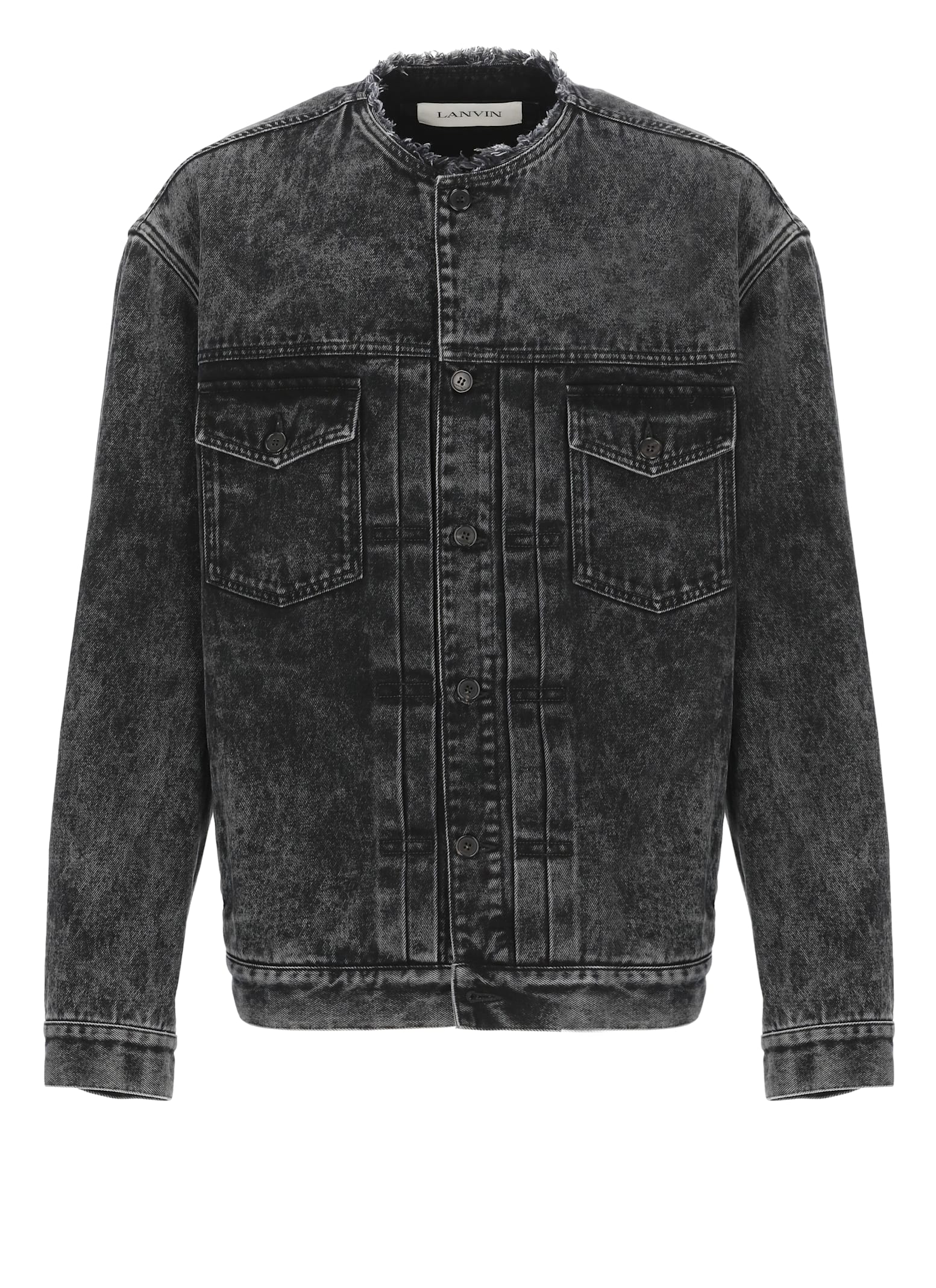 Lanvin Denim Collarless Jacket Clothing In Black