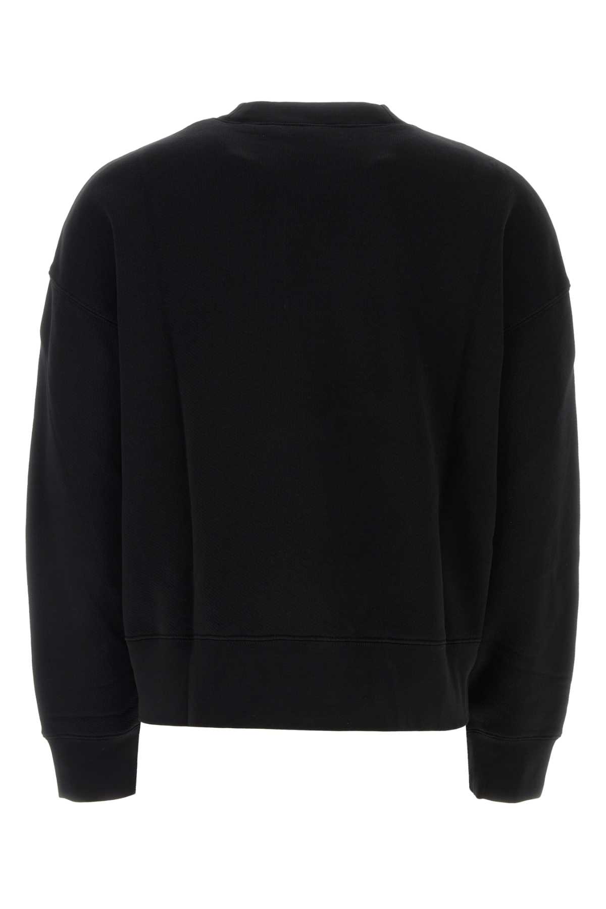 Shop Palm Angels Black Cotton Sweatshirt In Blackwhit