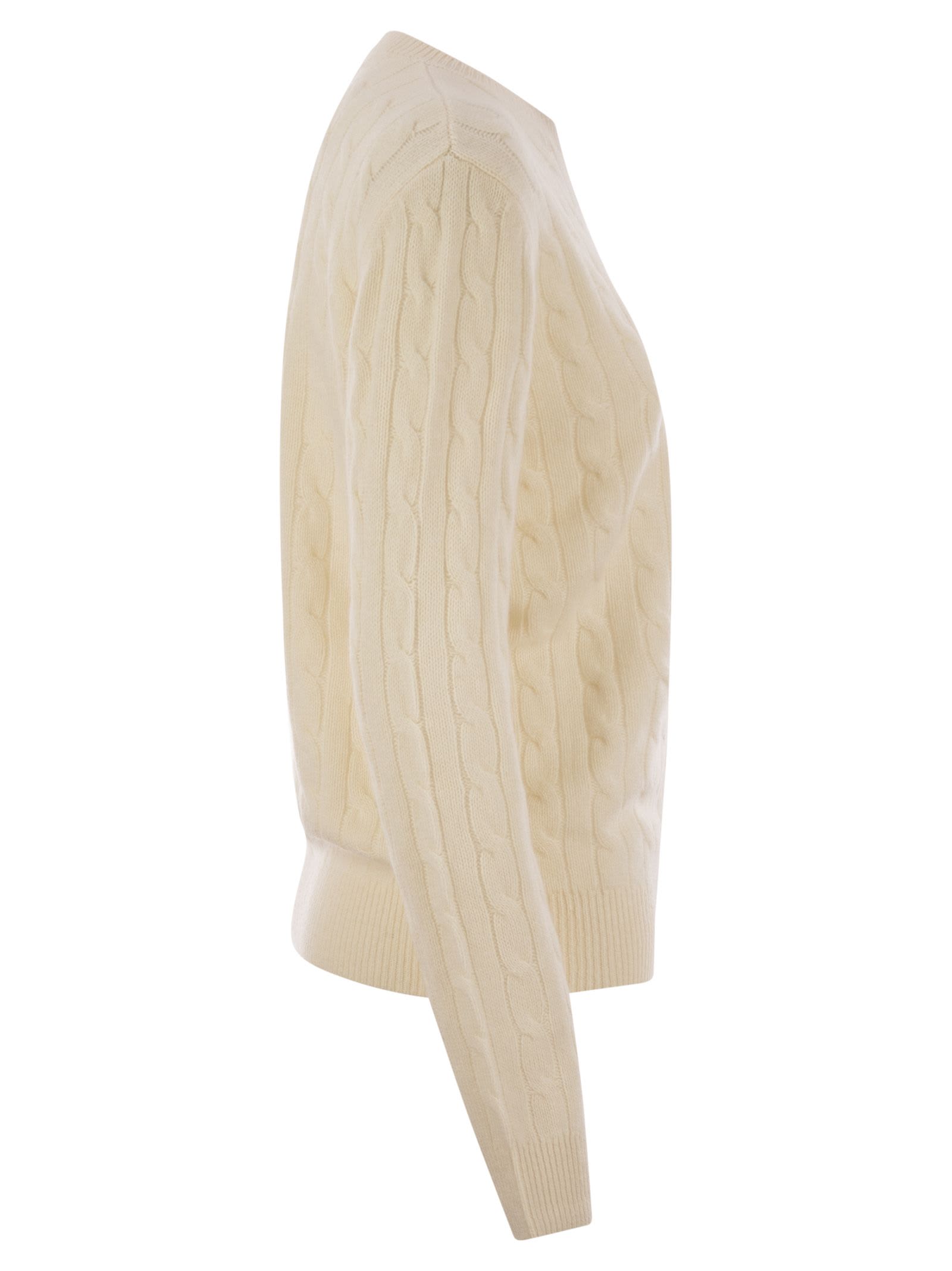 Mc2 Saint Barth Womens Jumper In Wool And Cashmere Blend In Cream