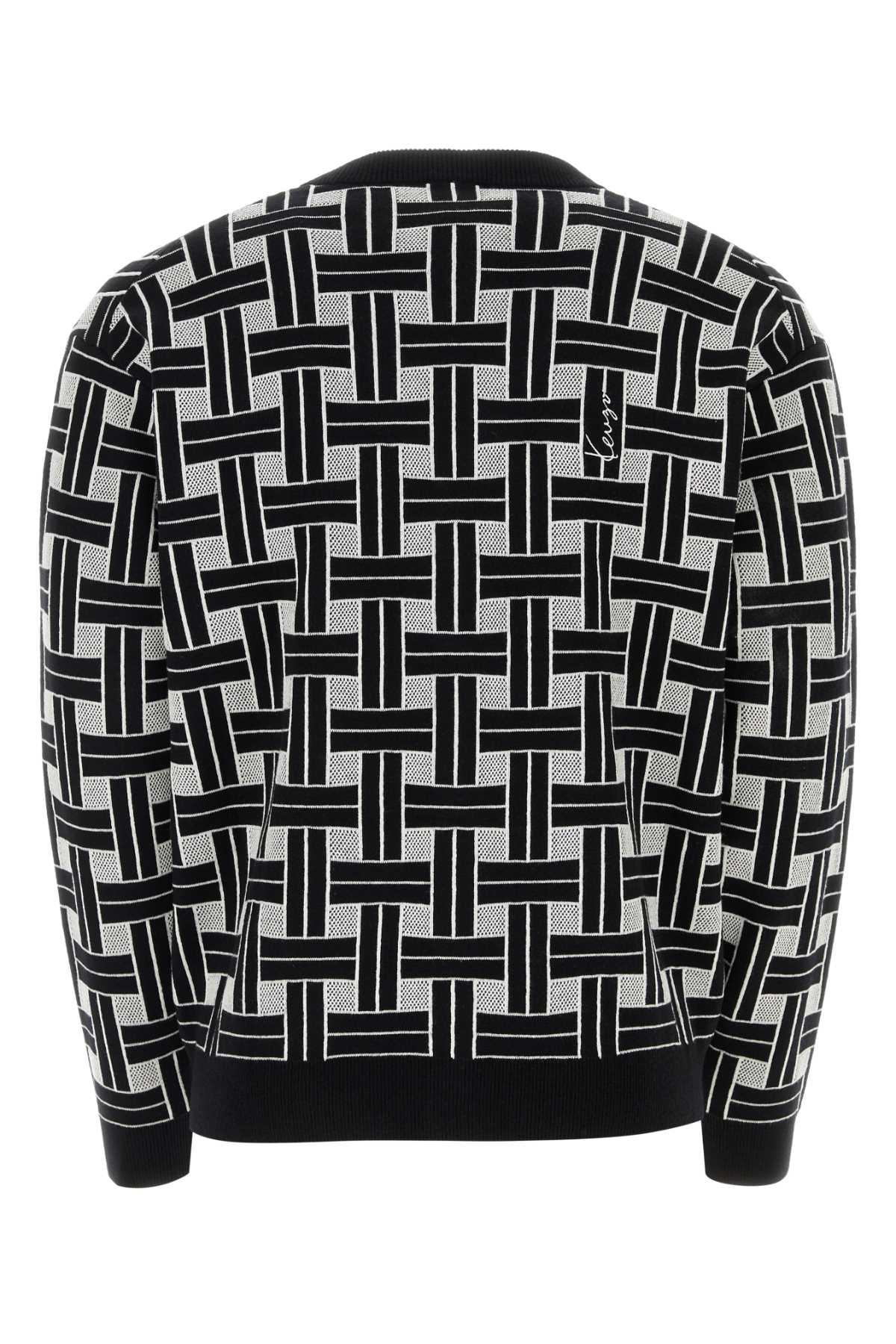 Shop Kenzo Embroidered Stretch Cotton Blend Cardigan In Noir