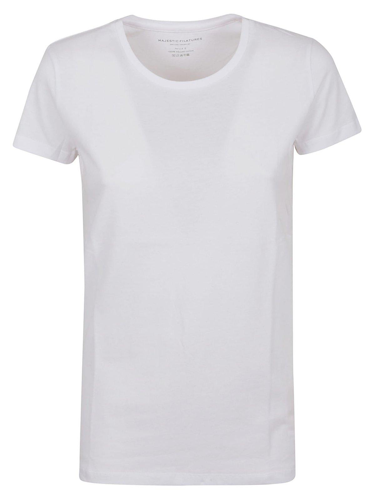 Majestic Round-neck Slim Fit T-shirt In White