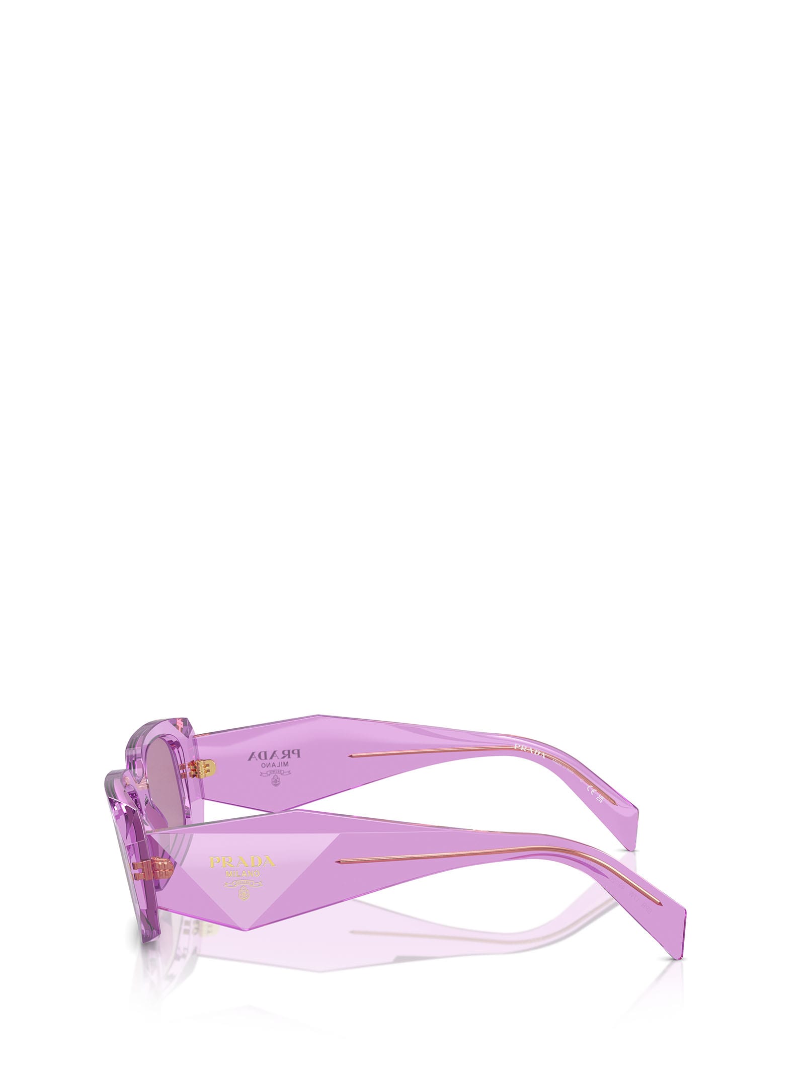 Prada Pr 17ws Transparent Amethyst Sunglasses In 13r07q