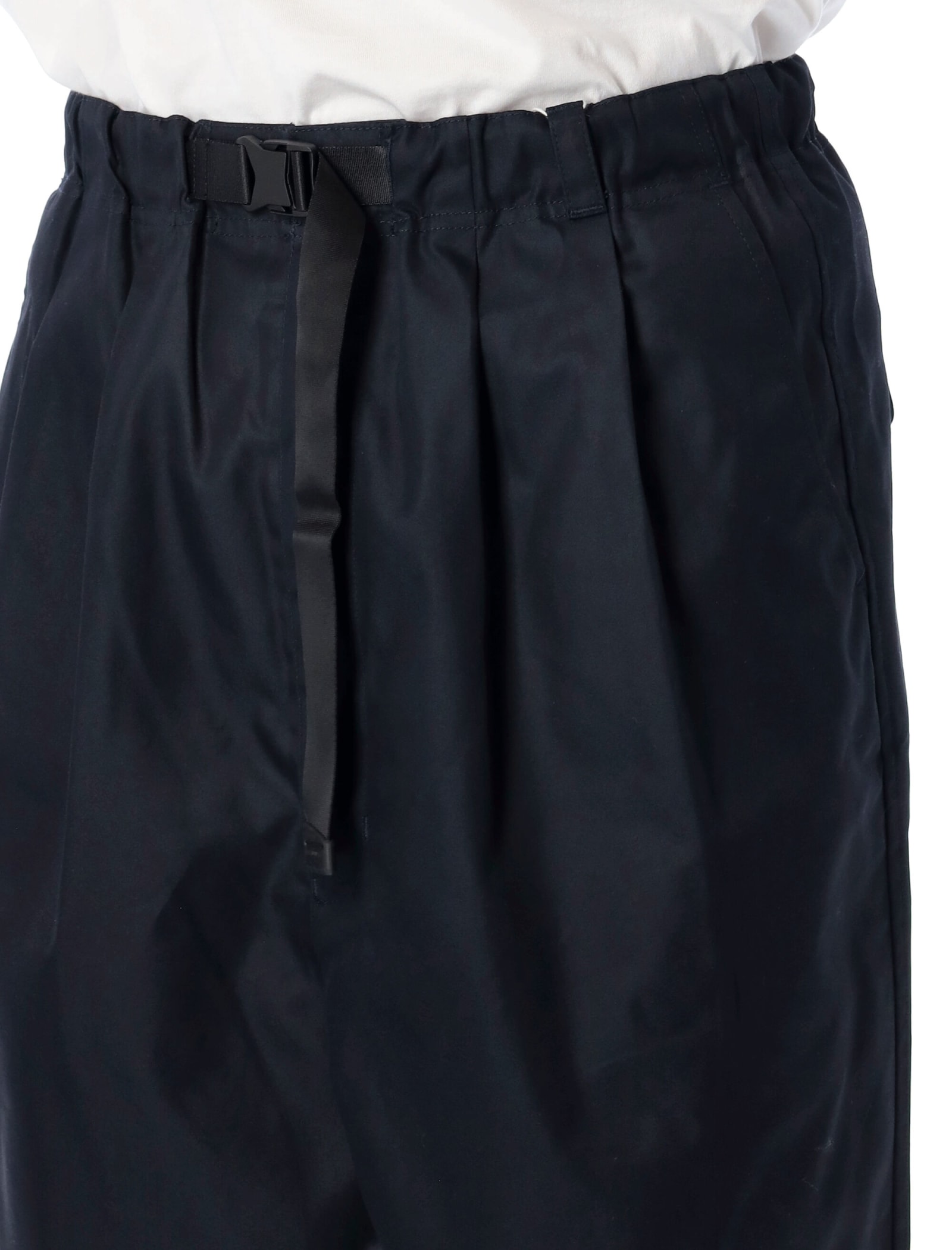 Shop Comme Des Garçons Homme Deux Cotton Belted Pants In Navy