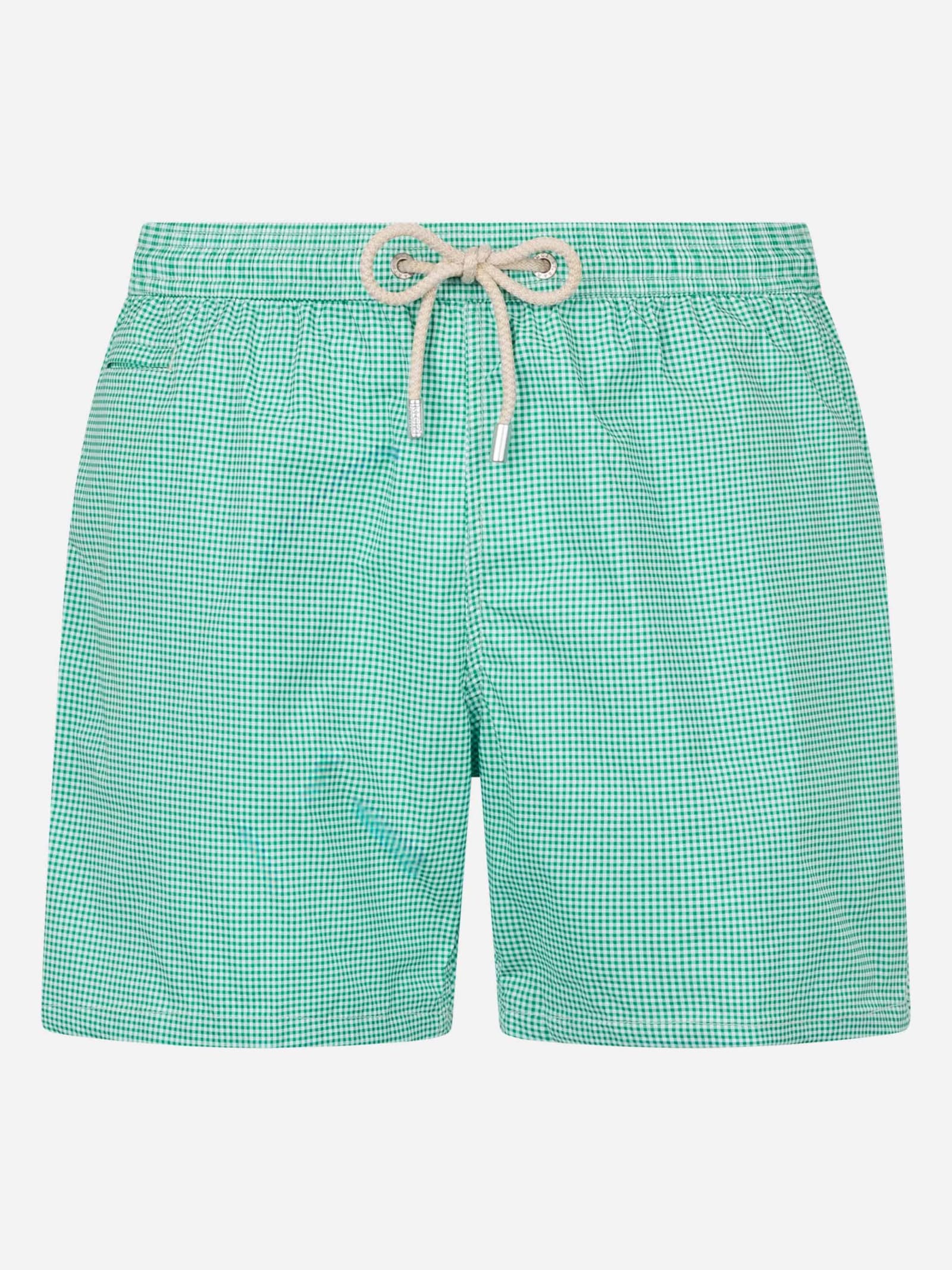MC2 SAINT BARTH MAN COMFORT LIGHT SWIM SHORTS WITH GINGHAM PRINT