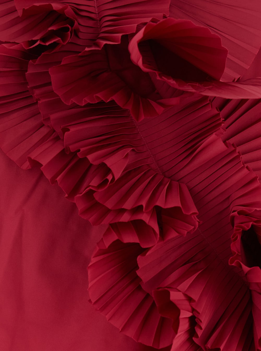P.a.r.o.s.h Fuchsia Blouse With Ruffles On The Front In Tech Fabric Women In Fuxia