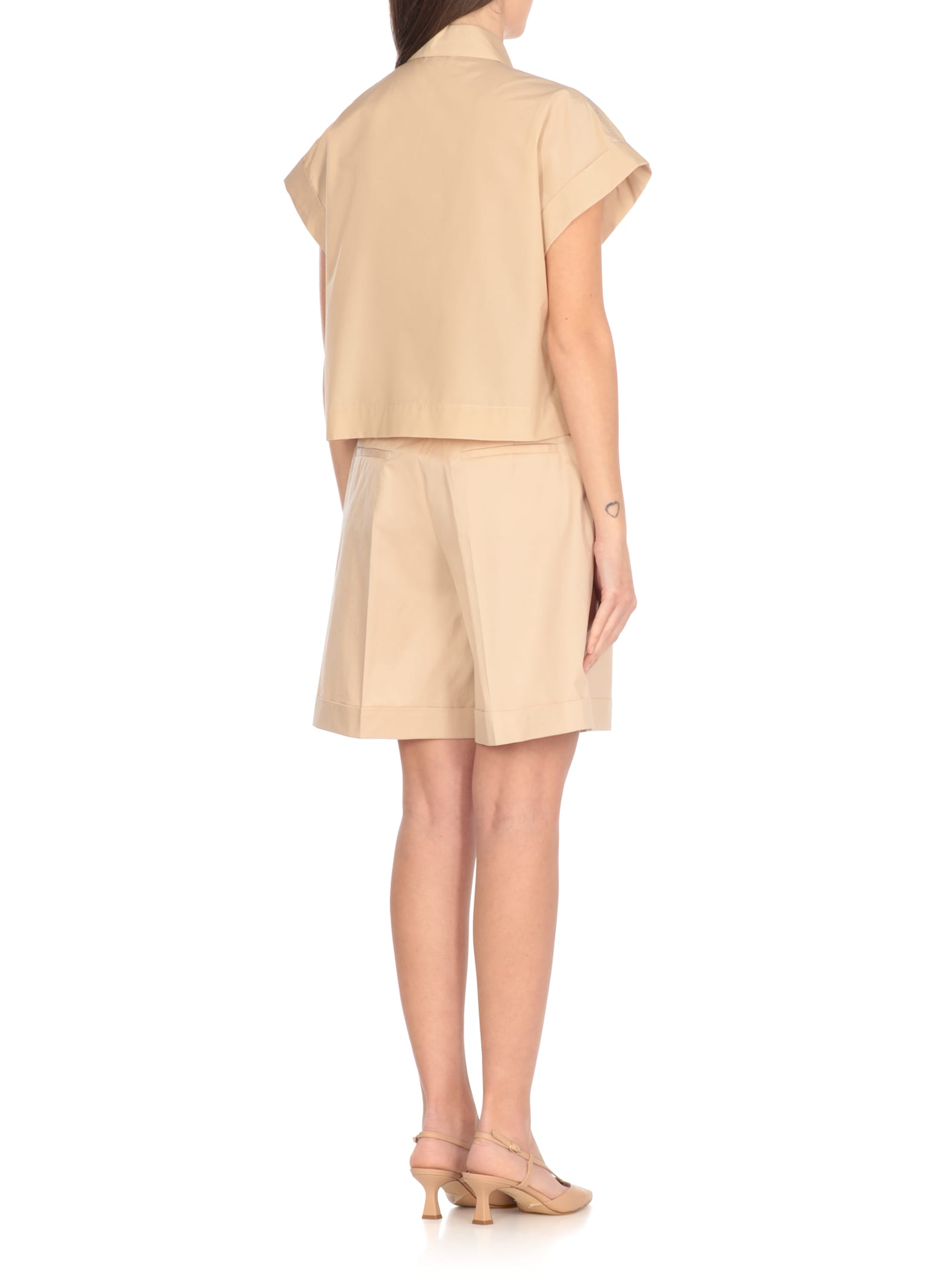 Peserico Beige Cotton Blend Shirt In Neutral
