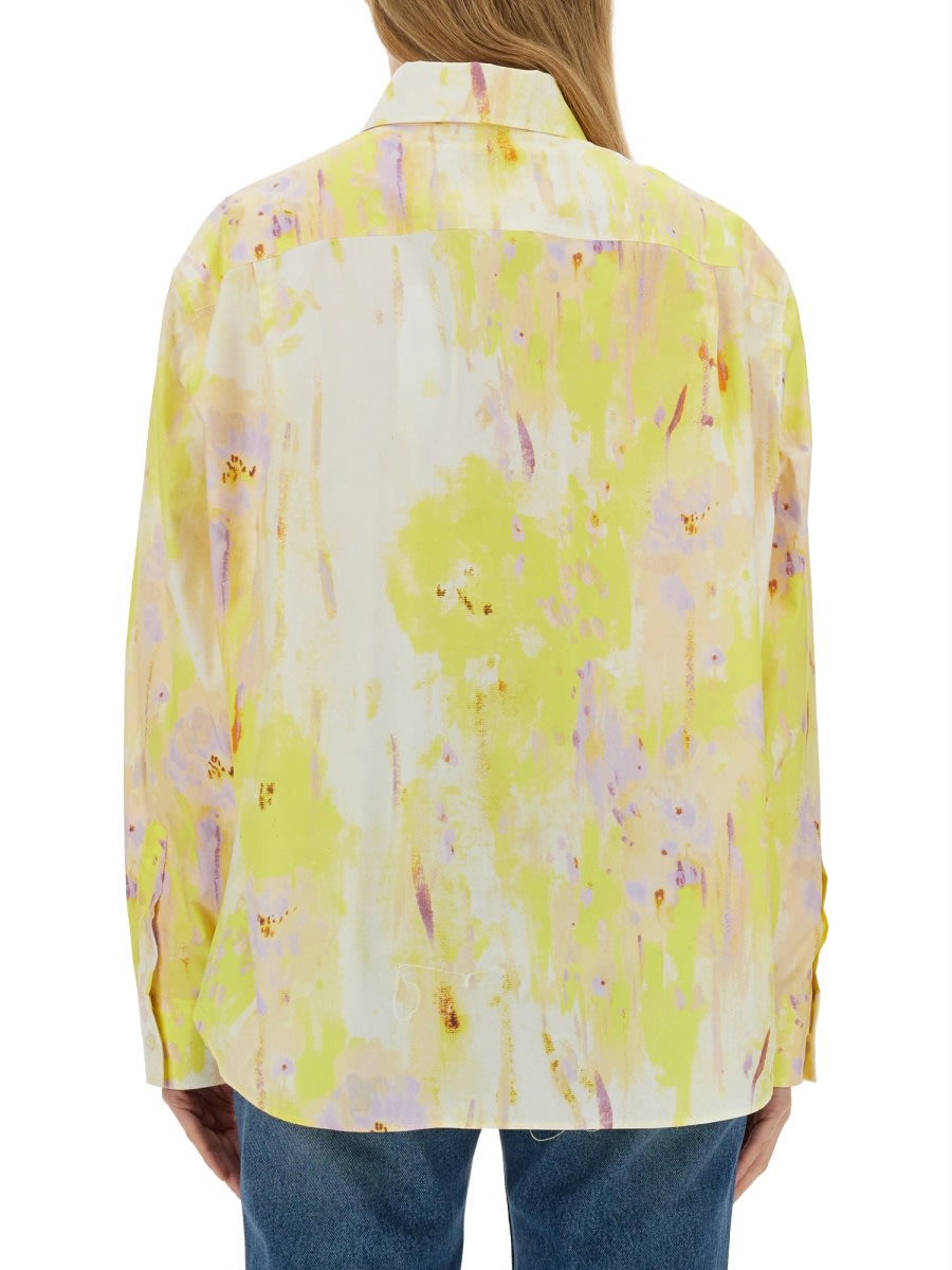 Shop Msgm Printed Shirt In Giallo