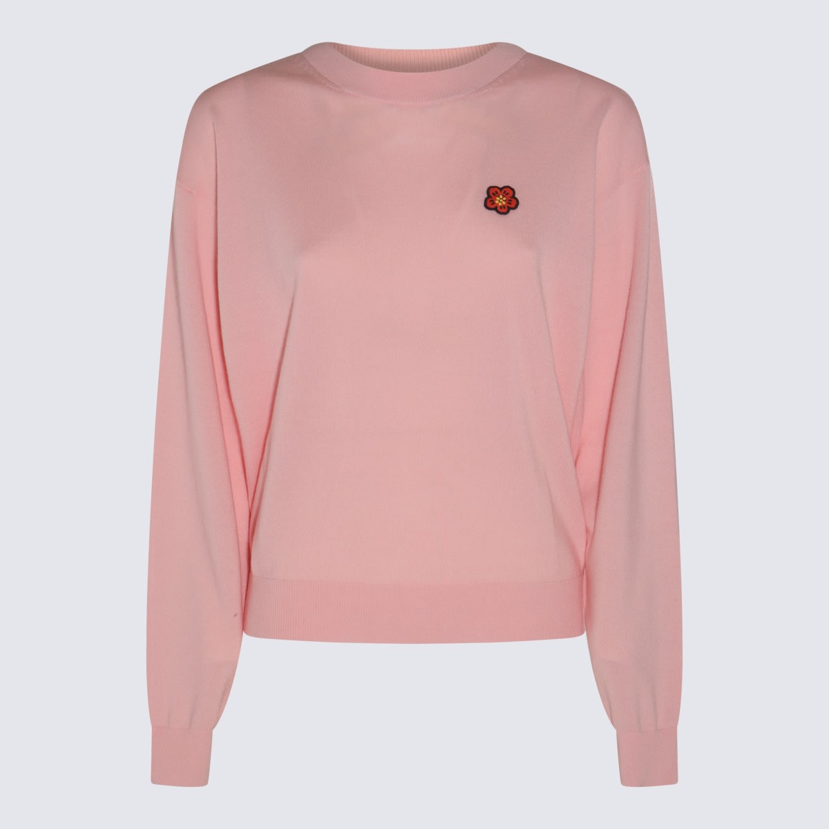 Shop Kenzo Faded Pink Wool Boke Flower Sweater