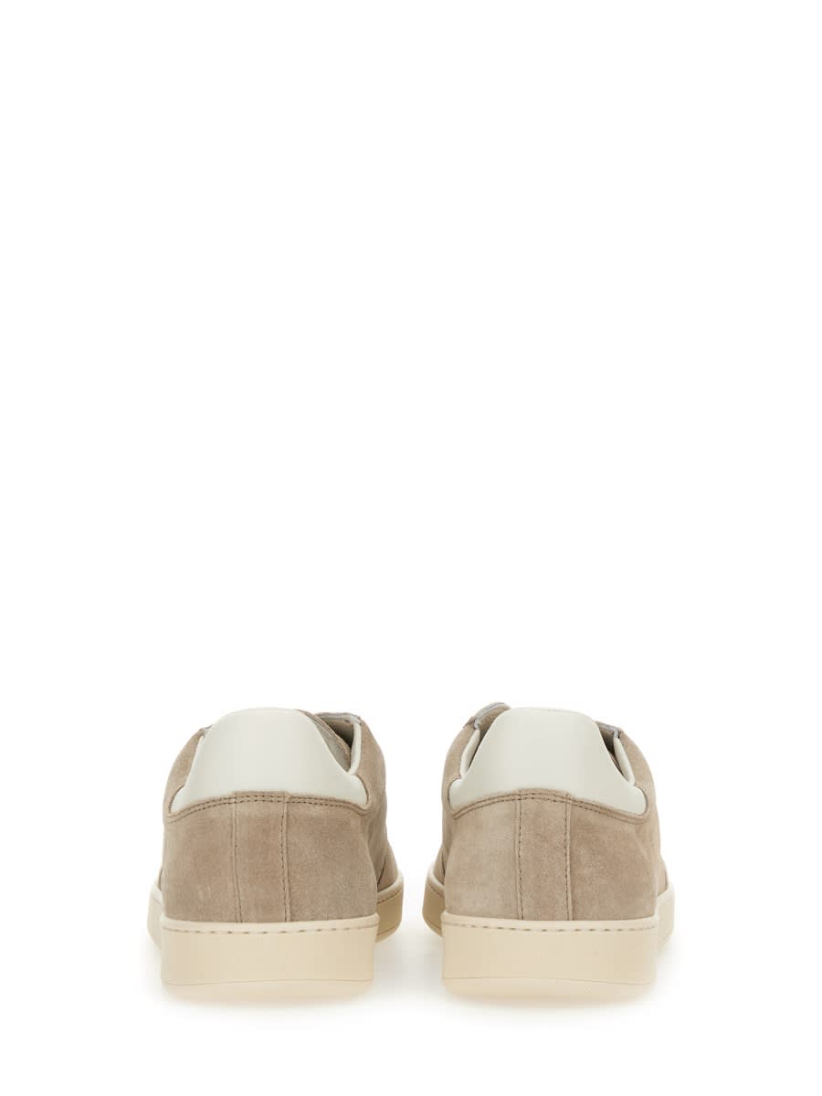 Woolrich Beige Suede Sneakers With Contrasting Heel In Multi