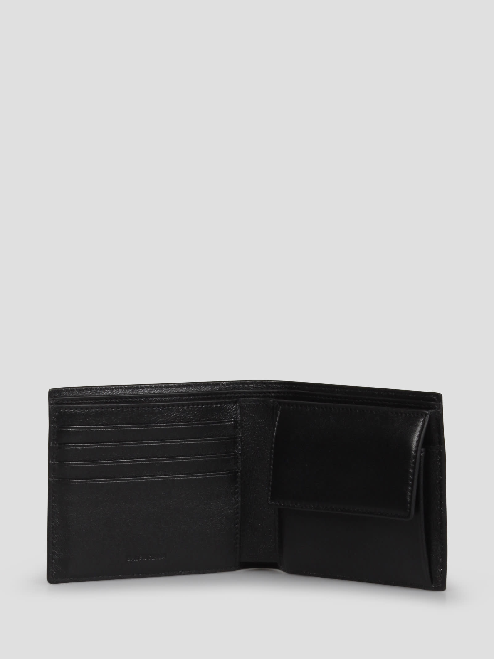 Balenciaga Political Stencil Logo Print Bifold Wallet In Black