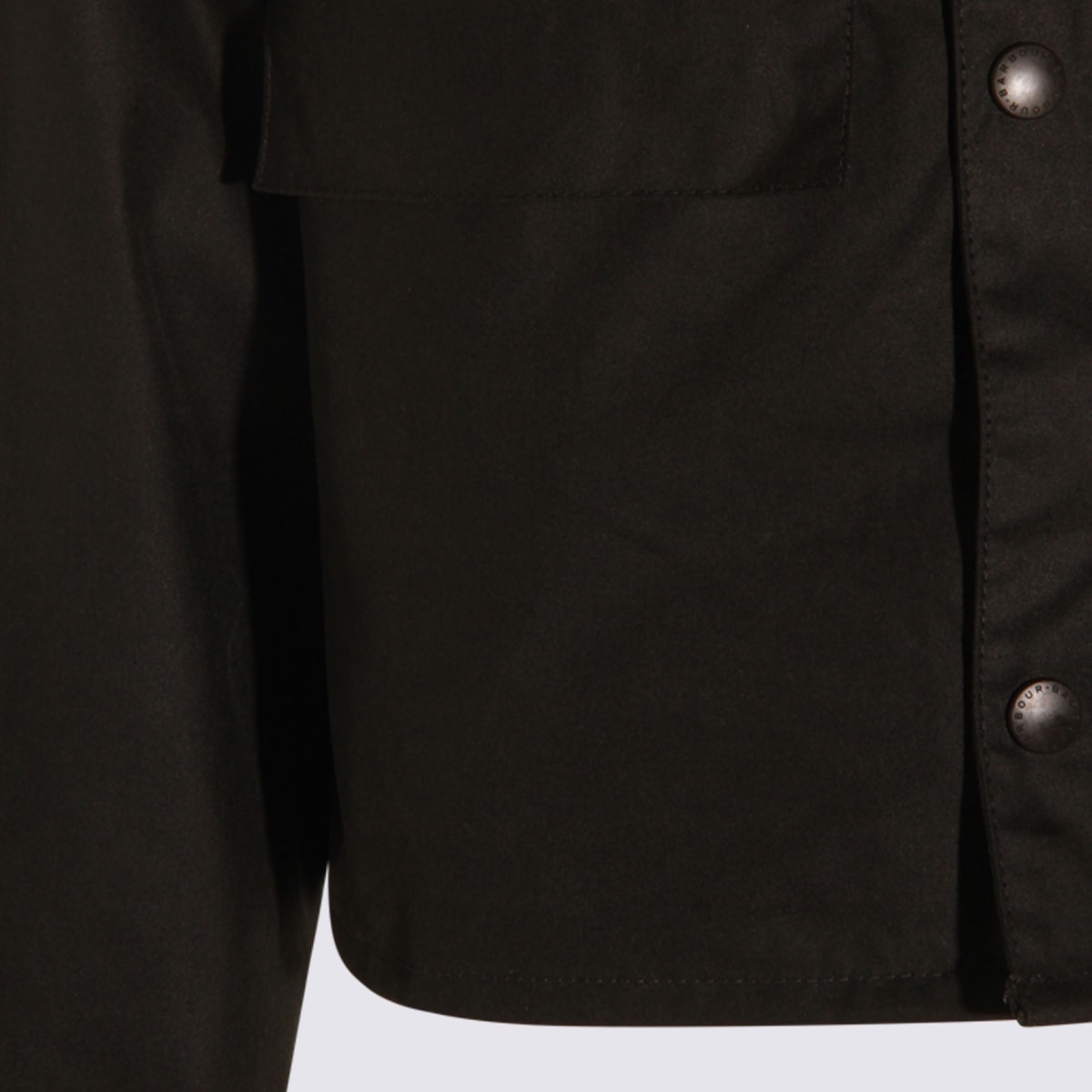 Barbour Casual Jacket With Corduroy Collar And Pockets In Black
