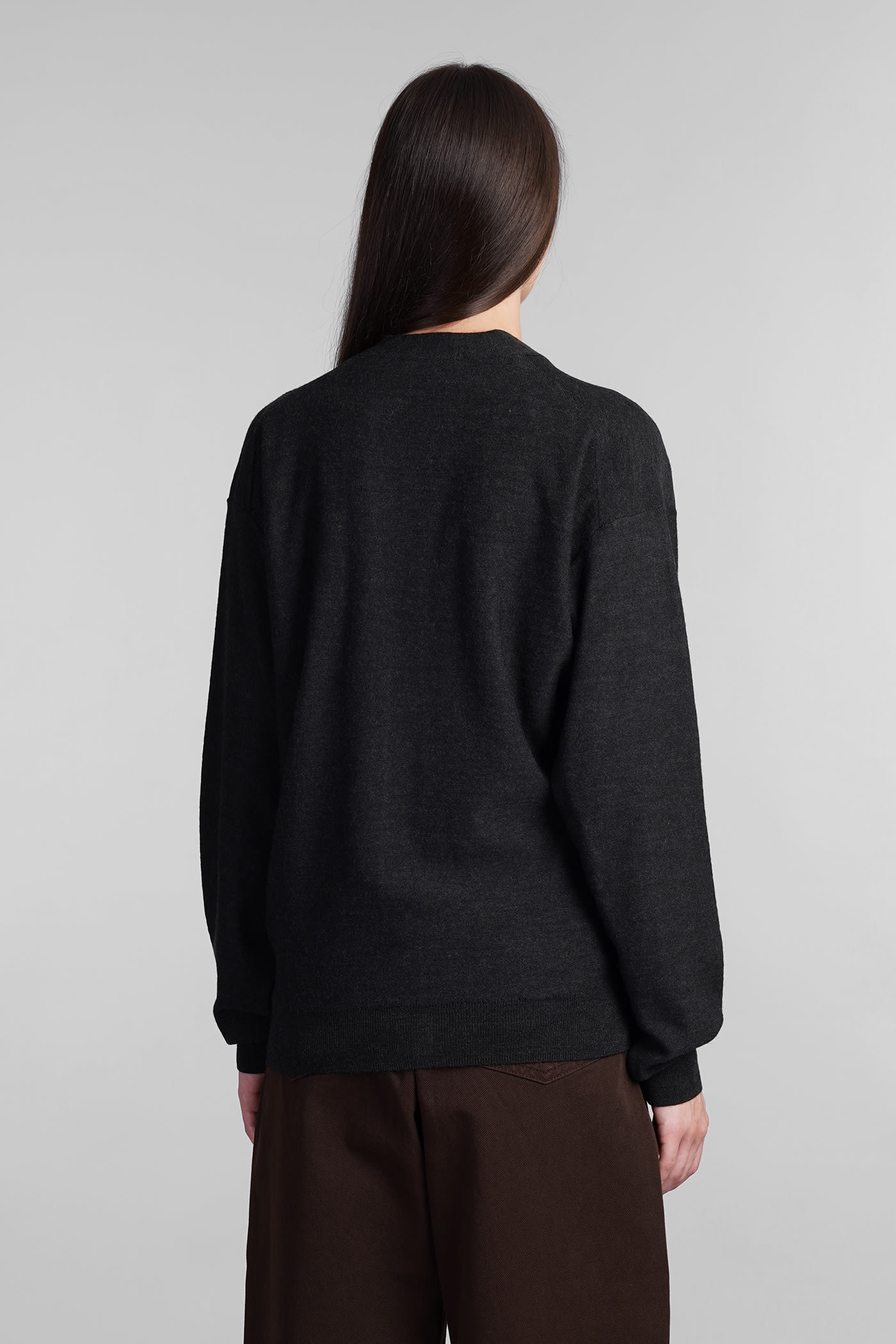 Shop Lemaire Cardigan In Grey Wool