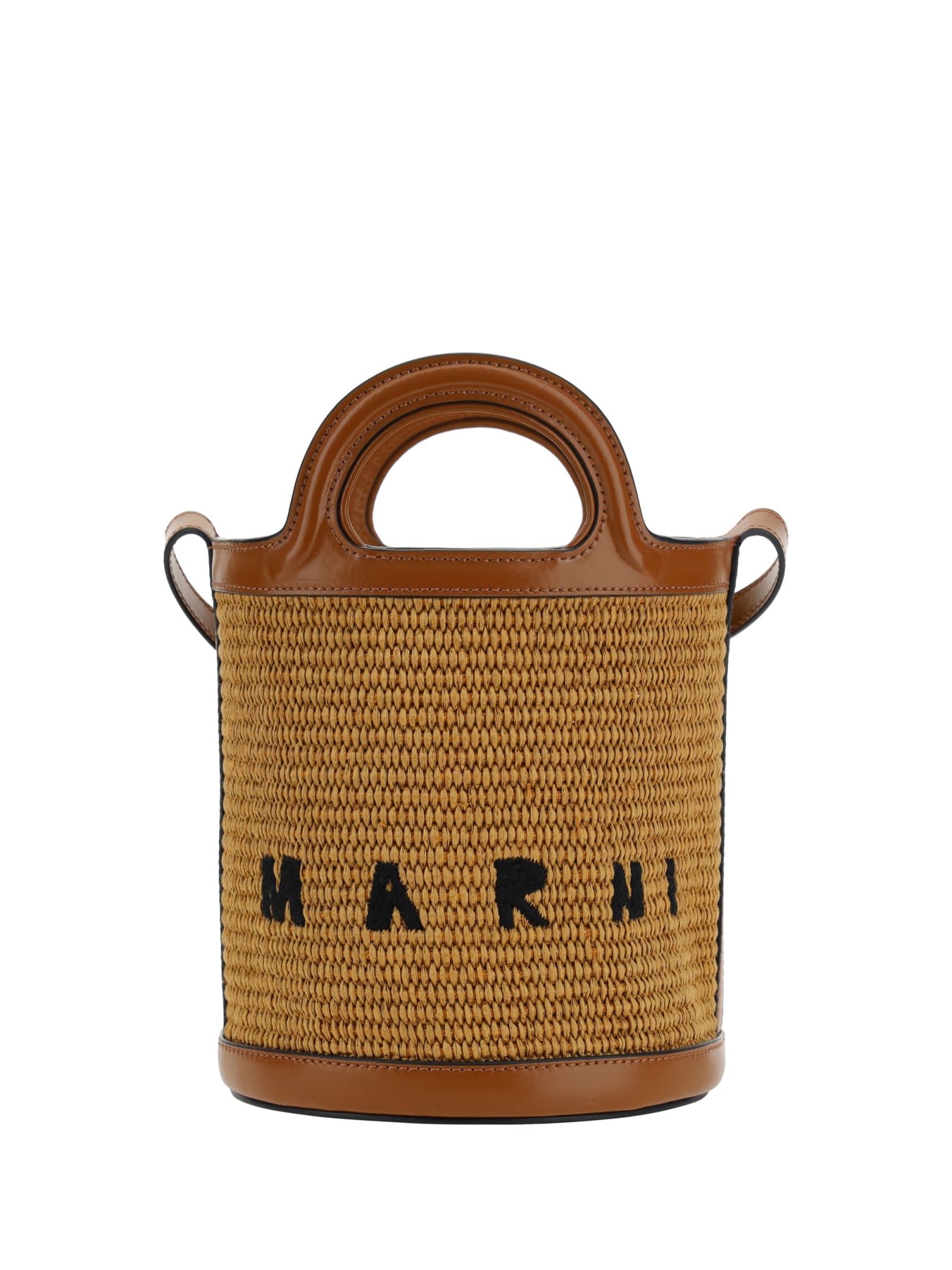 Shop Marni Tropicalia Bucket Bag In Raw Sienna