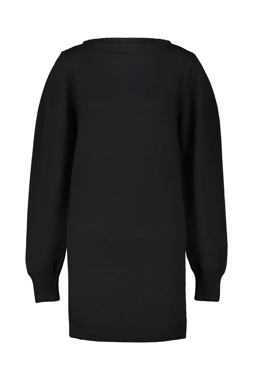 Lemaire Textured Knit Long Sleeve Sweater With Side Slits In Black