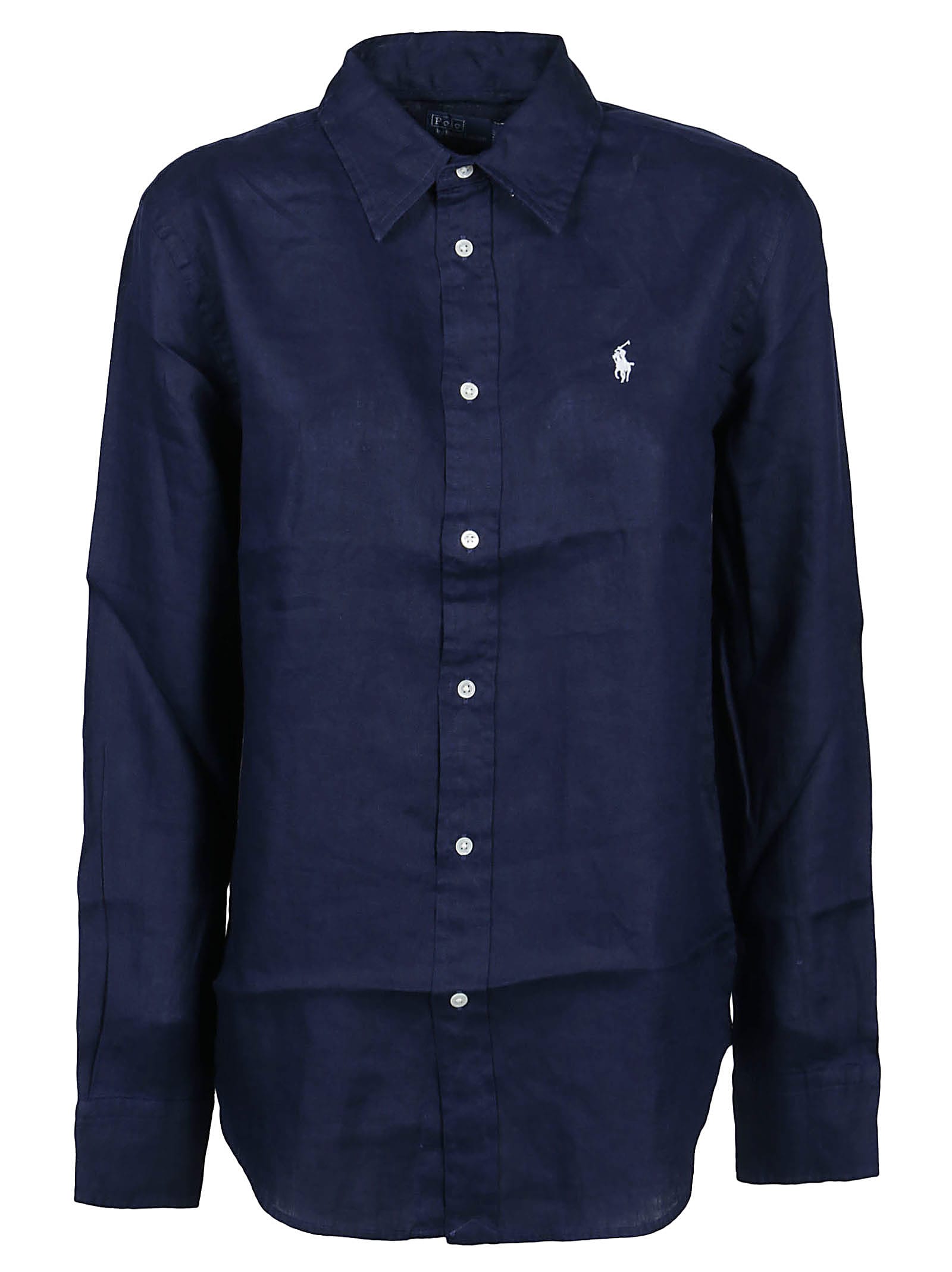 Shop Polo Ralph Lauren Long Sleeve Button Front Shirt In Blue