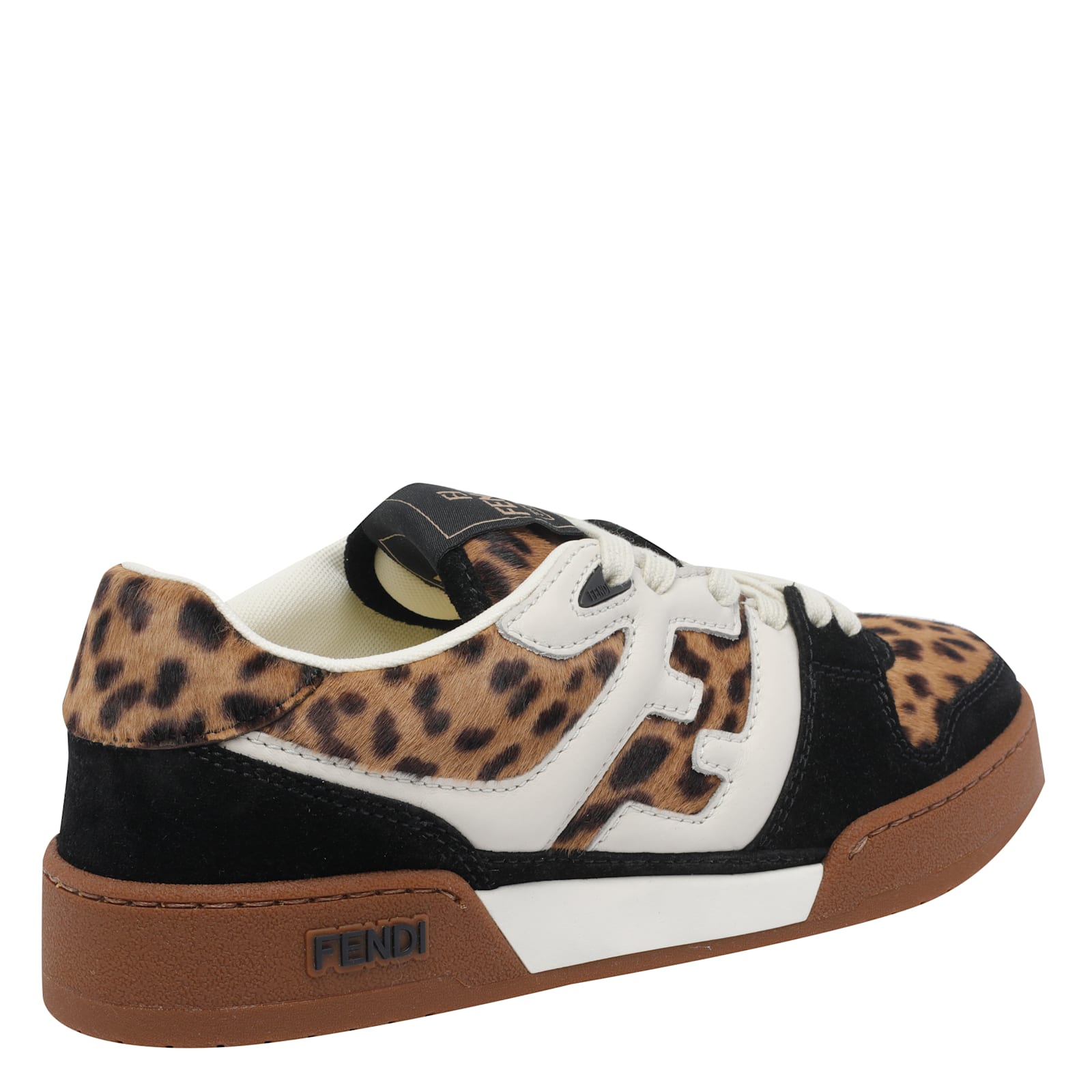Fendi Low-top Platform In Multicolor Cavallino Calfskin And Suede In Multi
