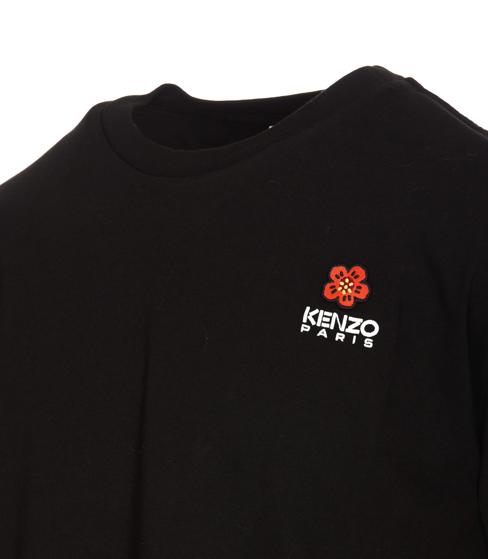 Shop Kenzo Boke Flower Crest Embroidery T-shirt In Black
