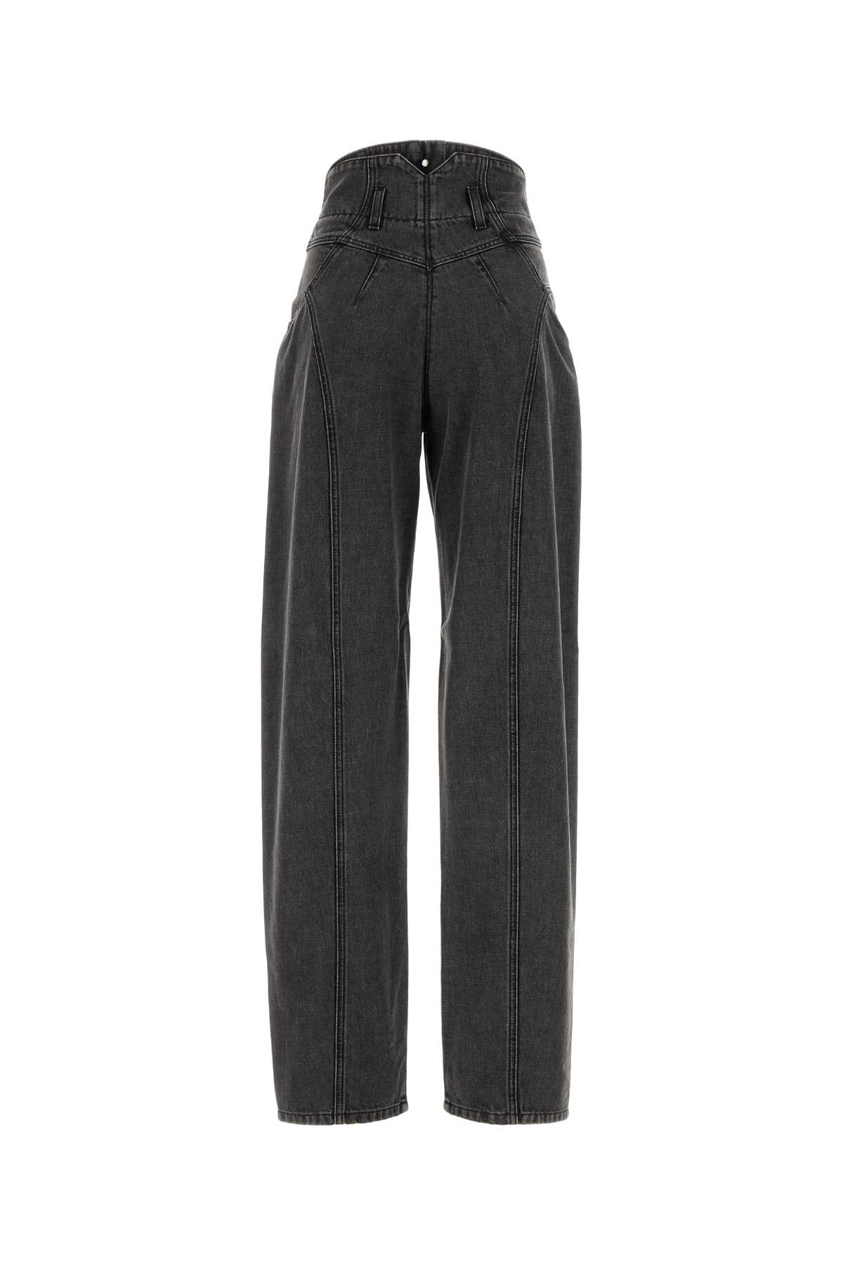 Shop Alberta Ferretti Black Denim Jeans In Grigio