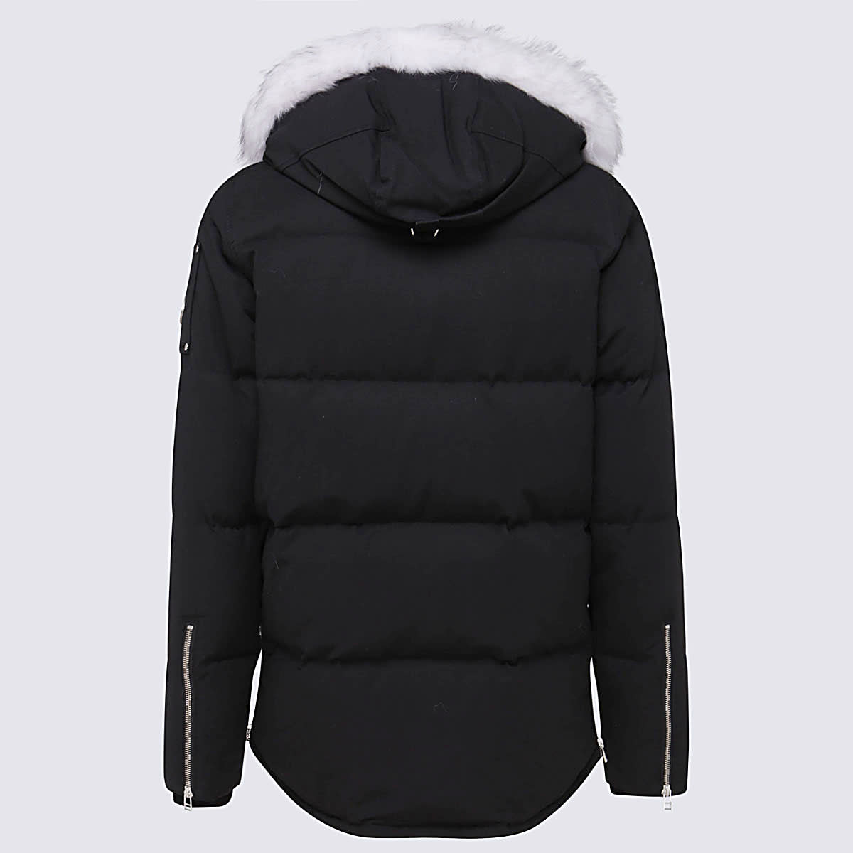Moose Knuckles Black And Whitw Down Jacket In Black