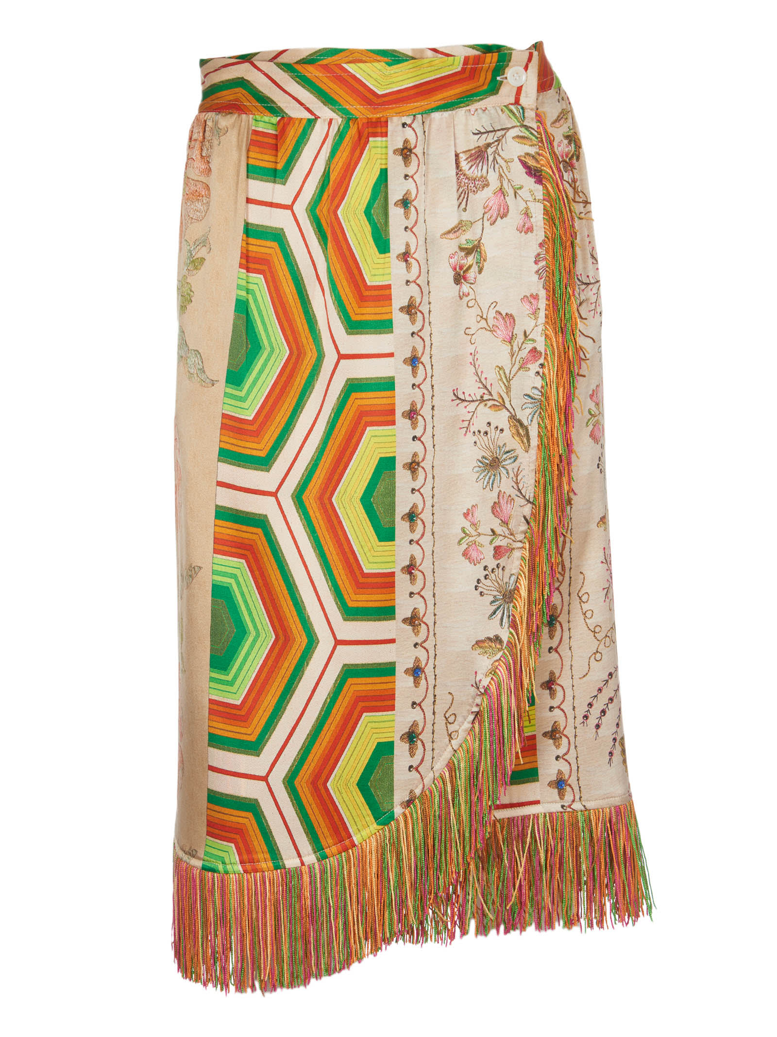 Pierre-Louis Mascia Silk Skirt With Friges