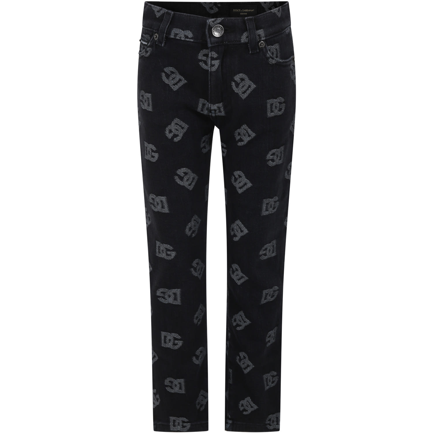 Dolce & Gabbana Kids' Black Trousers For Girl With Iconic Monogram