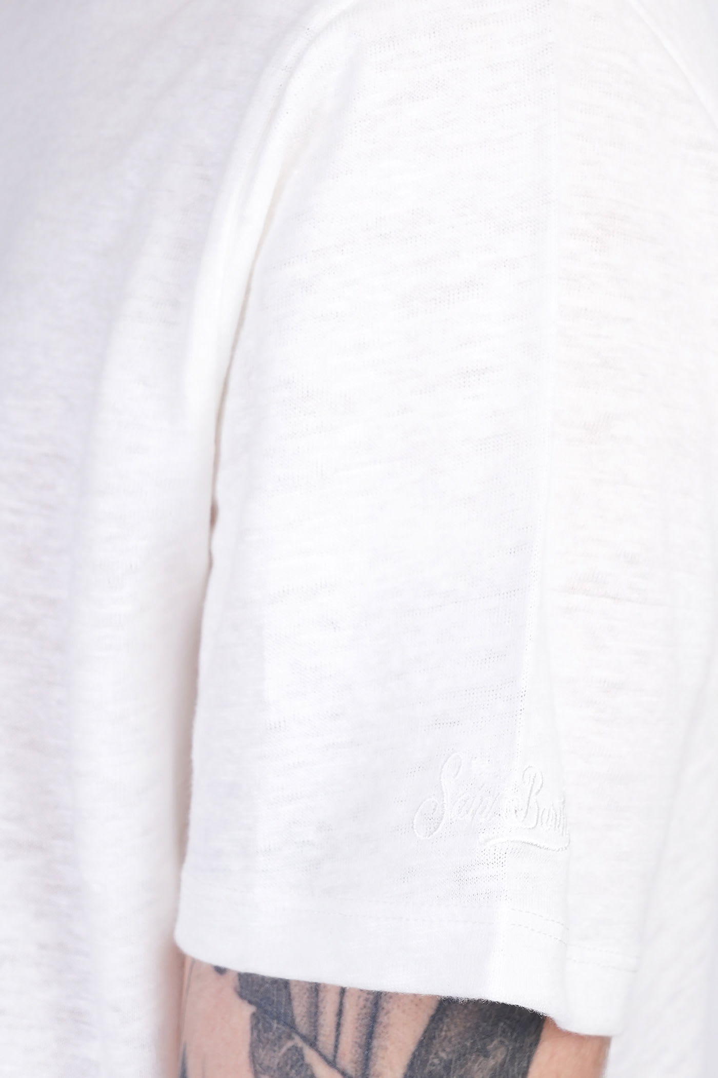 Mc2 Saint Barth Ecstasea N T-shirt In White Linen In White