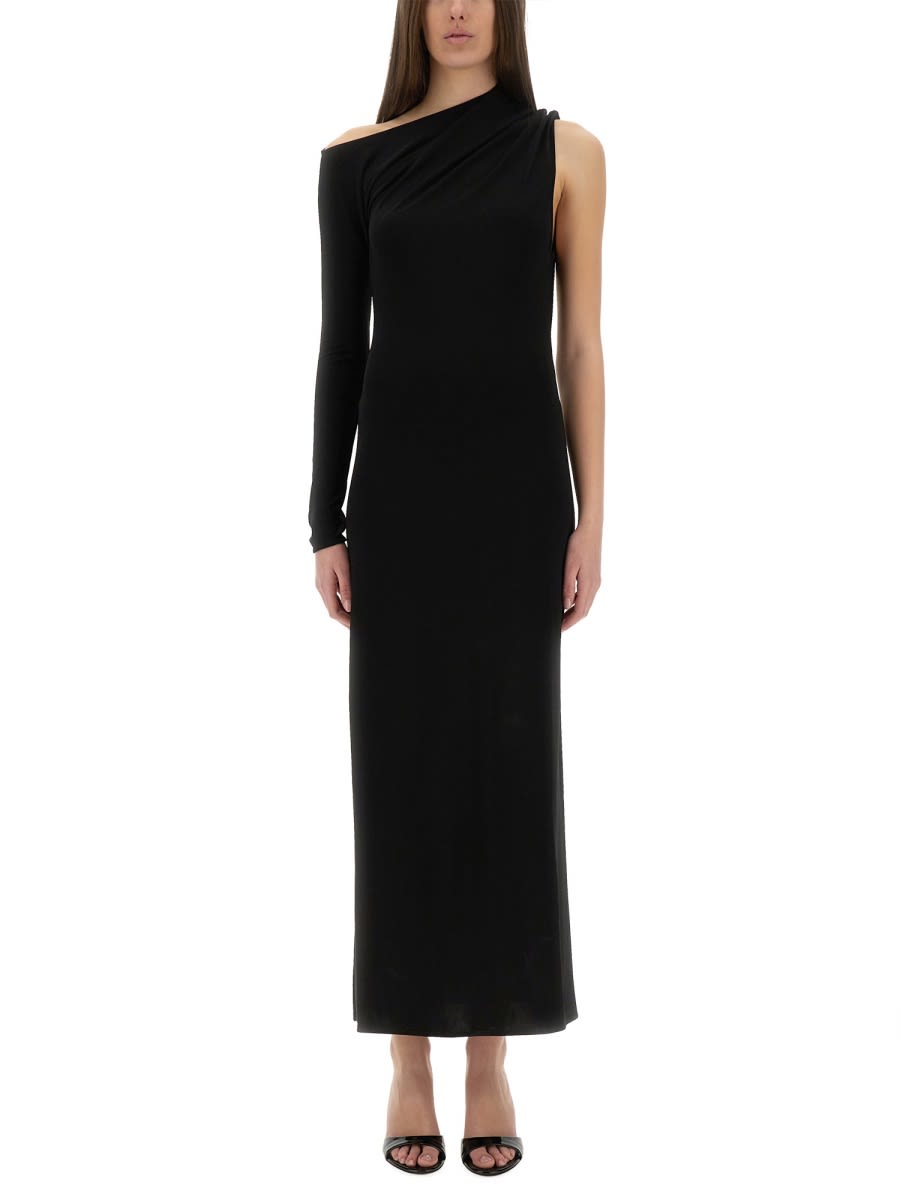 Courrèges Courreges Women Long One-shoulder Dress In Black
