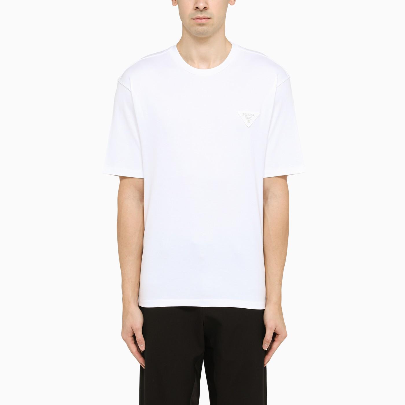 PRADA TRIANGLE LOGO PATCHED T-SHIRT