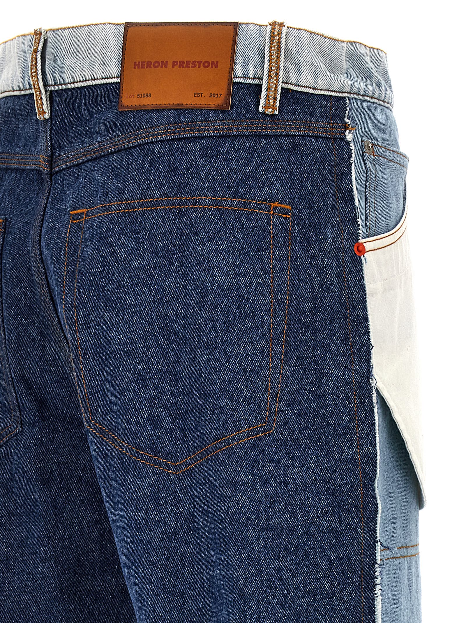 Shop Heron Preston Washed Insideout Carpenter Jeans In Light Blue