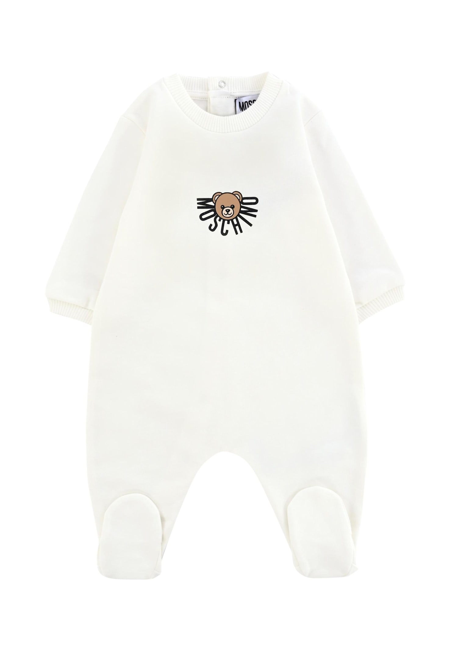 Moschino Ivory Babygrow For Babykids With Teddy Bear In White
